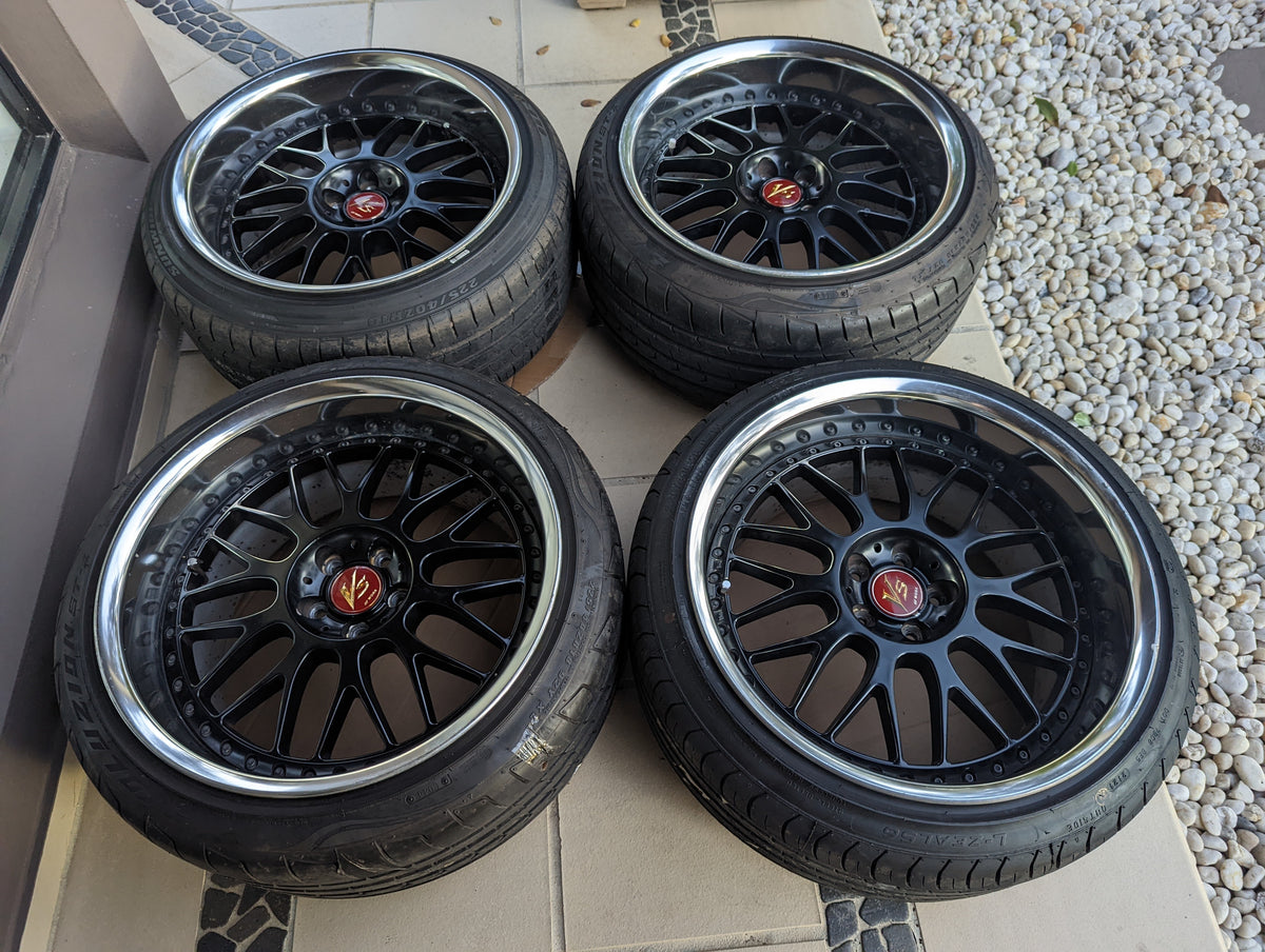 Work Vs XX with Genuine Work VS Center Caps 18x10 +20 Hausofwheels