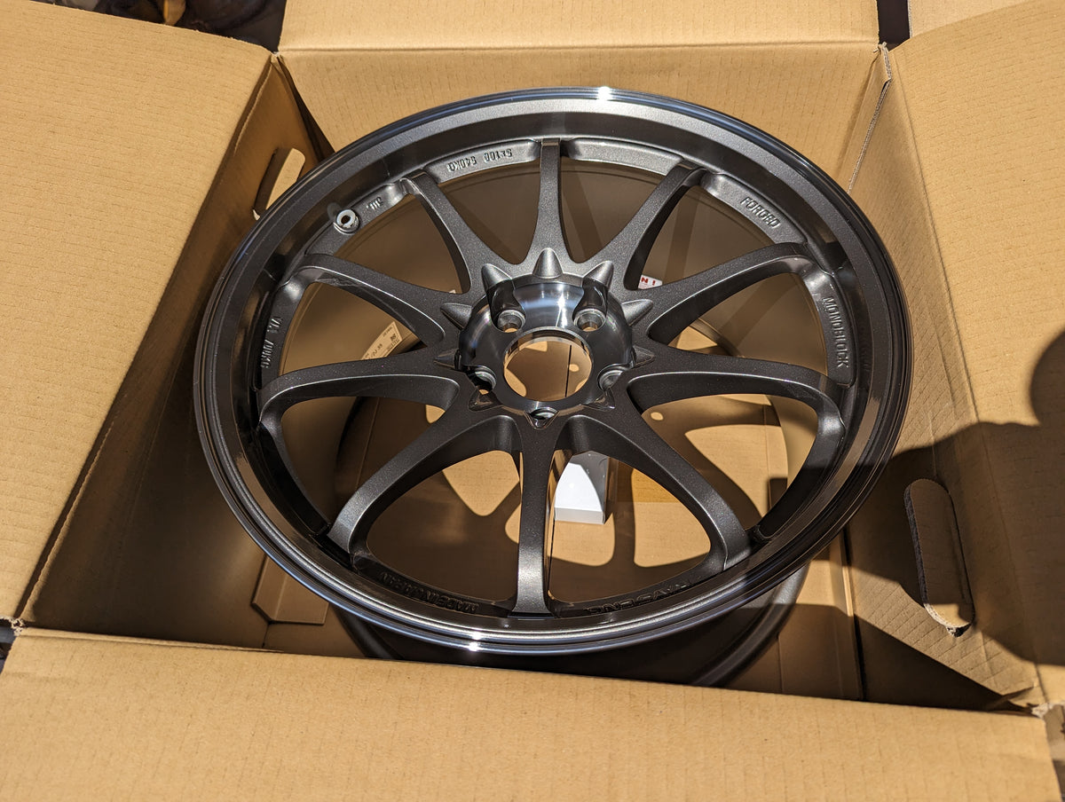 RAYS Volk Racing CE28SL (Pressed Graphite) with Genuine Rays Stickers - 5x114.3 - 18x9.5 +35