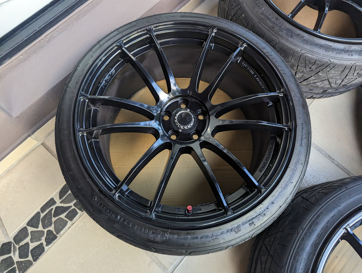 PCD 5x100 19 Inch RAYS Gram Lights 57 Xtreme with Genuine Rays Center Caps (Gloss Black)