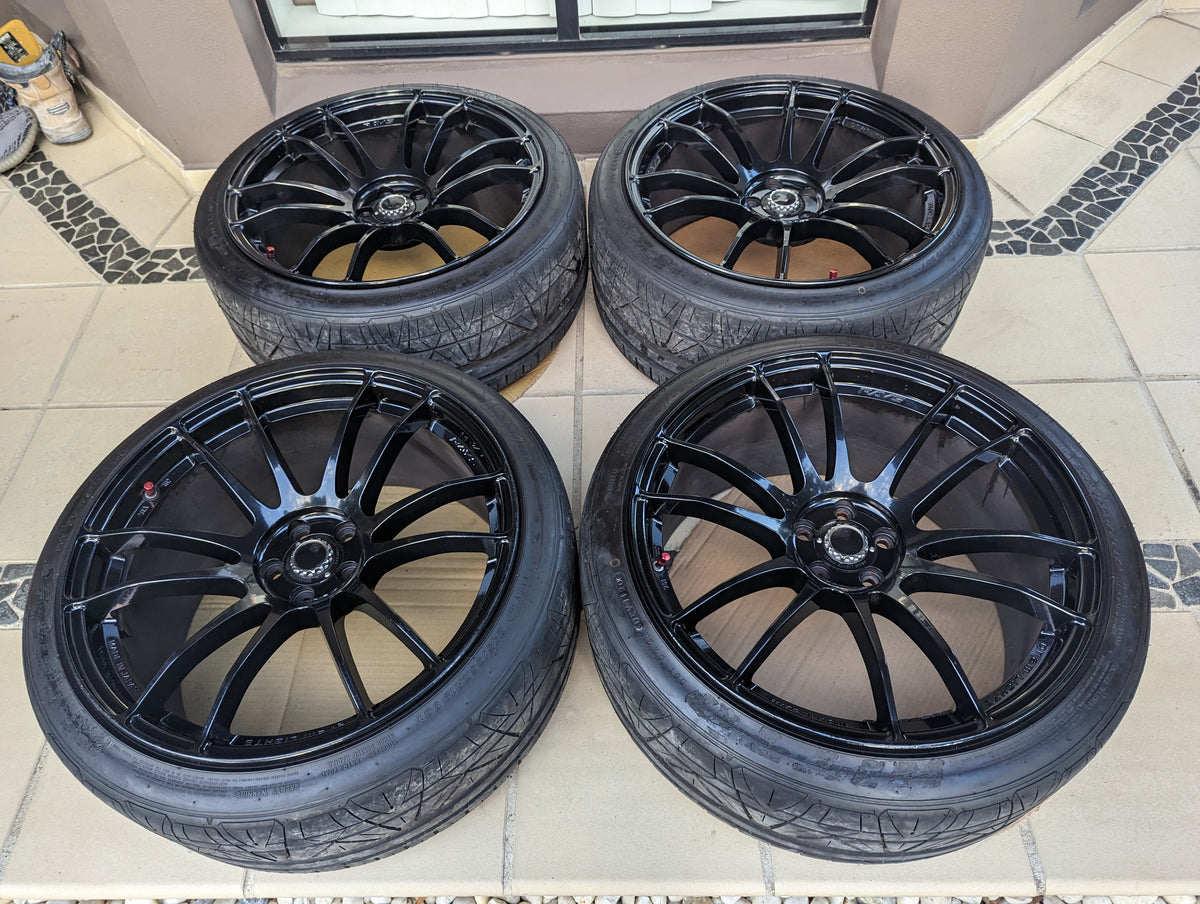 PCD 5x100 *19 Inch* Rays Gram Lights 57 Xtreme with Genuine Rays Center Caps (Gloss Black)