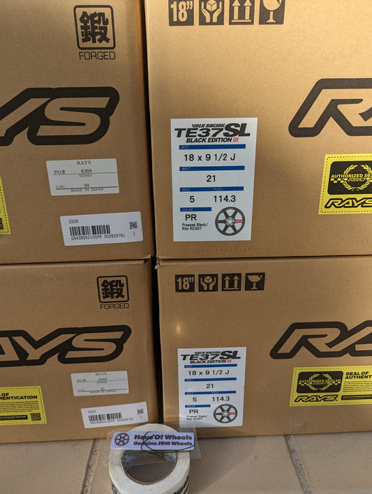 Rays Volk Racing TE37 Black Edition III | 5x114.3 | F: 18x9.5 +21 / R: 18x10.5 +14 | New | Discontinued