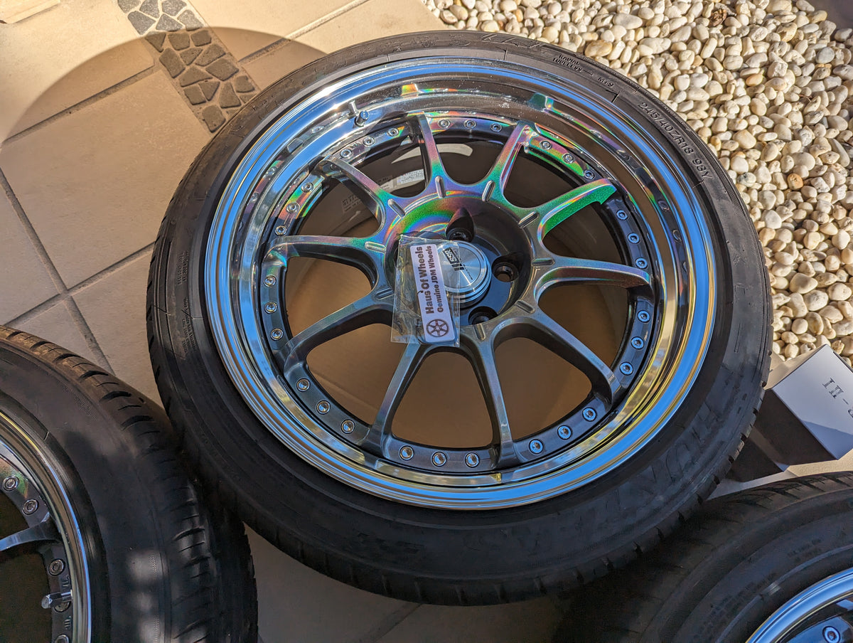 SSR SP5 (Spectrum Silver) 3 Pieces Wheels with Near New Tyres