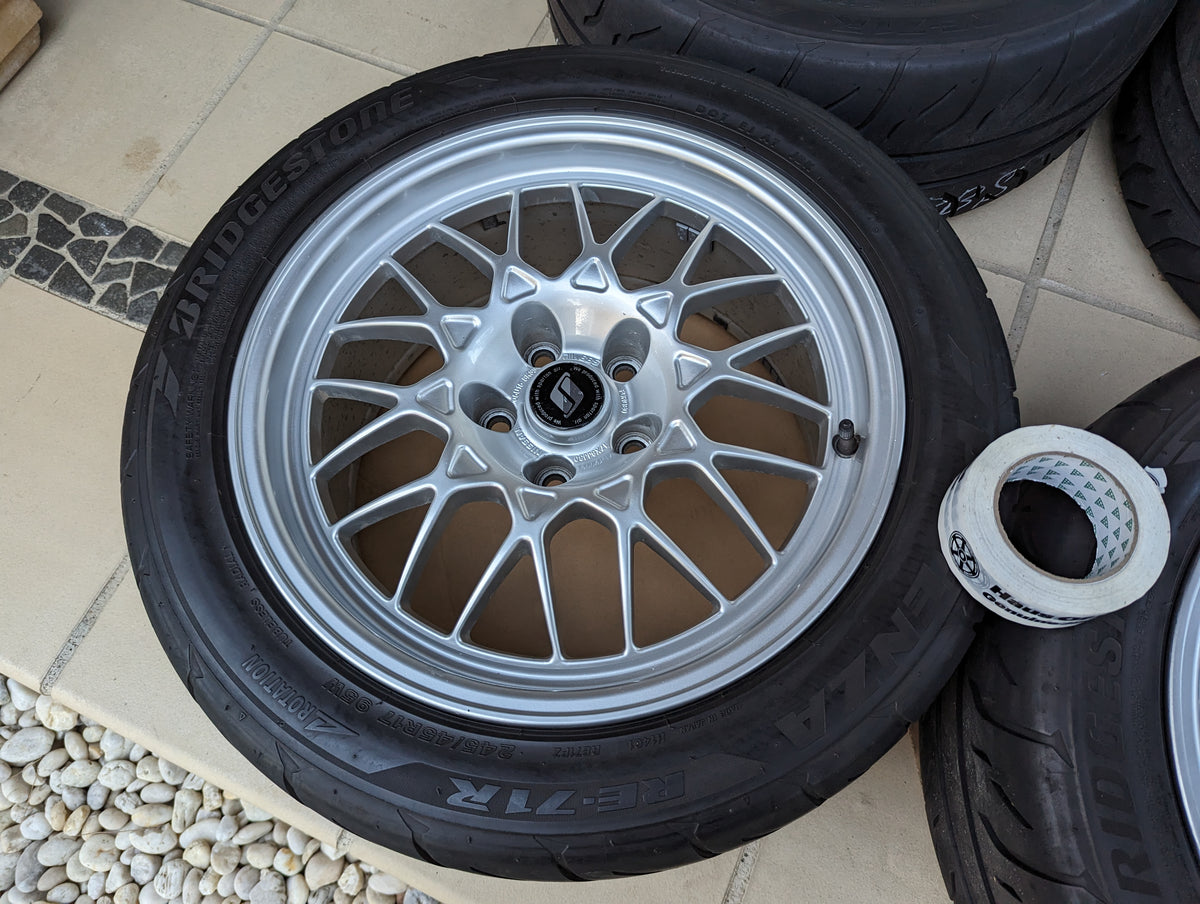 PCD 5x114.3 *RARE* BBS x Nissan GTR VSpec BNR32 Wheels with Or Hausofwheels