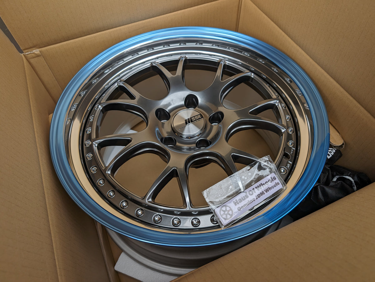 Brand New SSR MS3 (Titan Silver) - 3 Piece Wheels - 5x100 - 18x9.5 +35 (MD Disk)