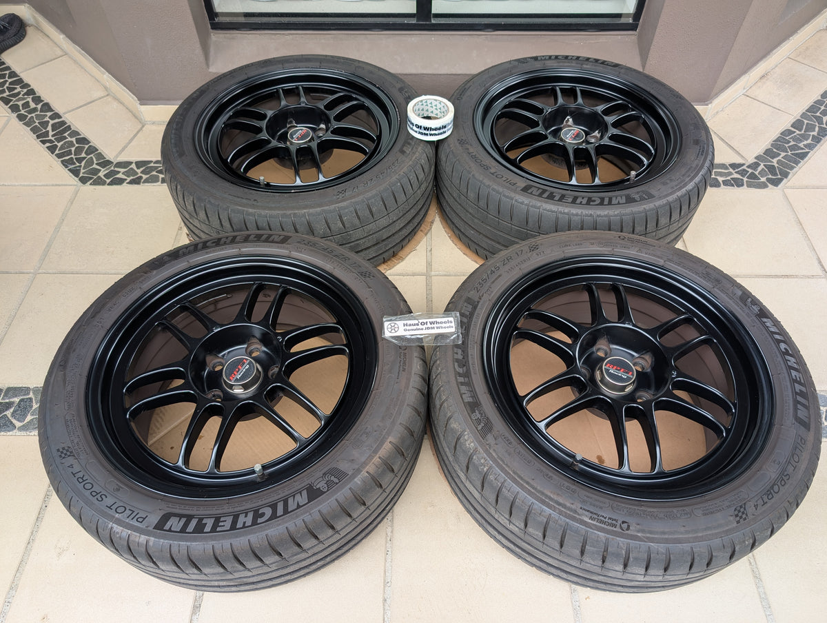 Used Enkei RPF1 (Matte Black) with Michelin Pilot Sports 4 Tyres - 5x114.3 - 17x8 +35 (235/45/17)