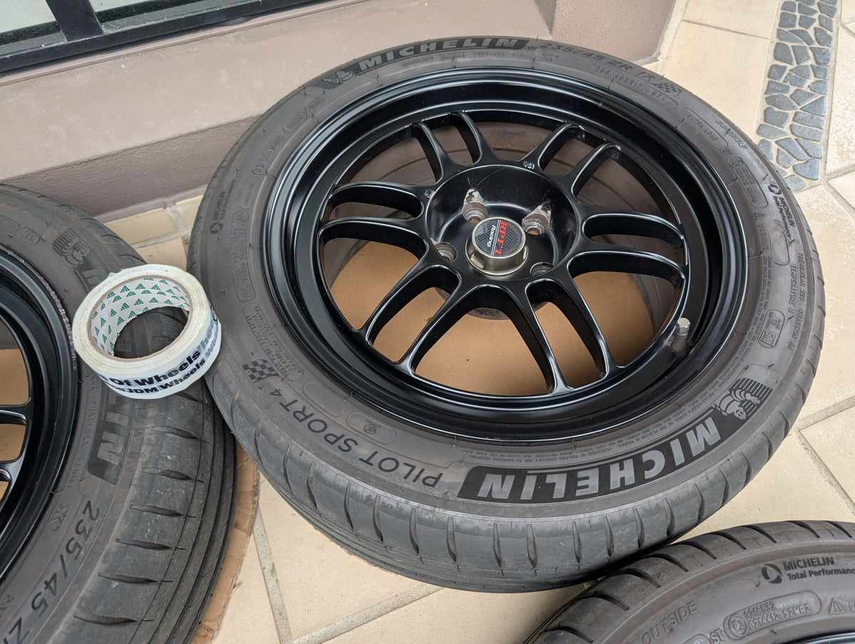 Used Enkei RPF1 (Matte Black) with Michelin Pilot Sports 4 Tyres - 5x114.3 - 17x8 +35 (235/45/17)