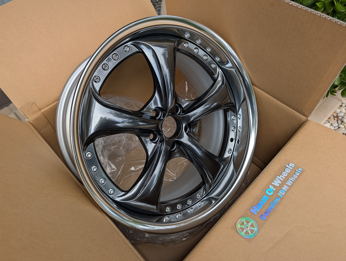 Work VS-KF Brilliant Silver Black | 5x100 | 18x9 +34 | New - Deep Dish