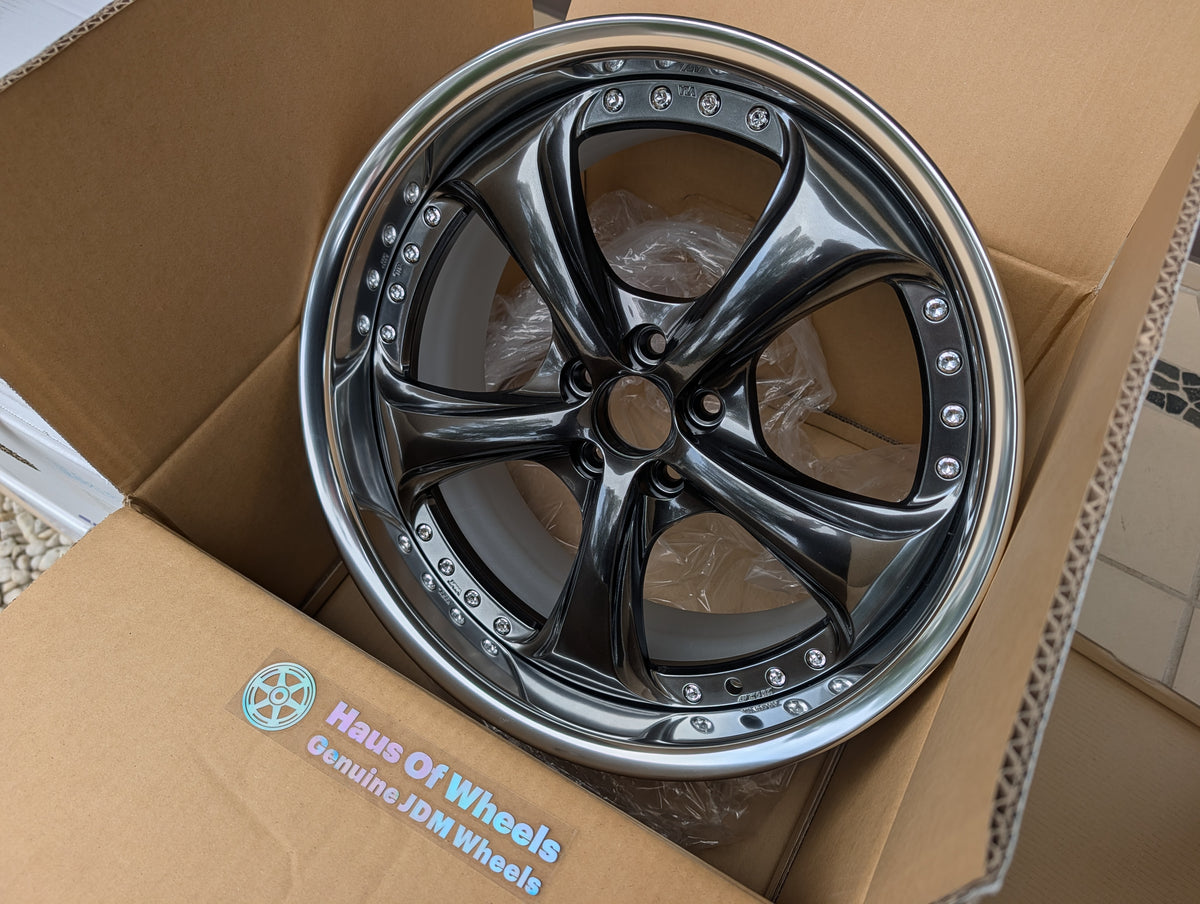 Work VS-KF Brilliant Silver Black | 5x100 | 18x9 +34 | New - Deep Dish
