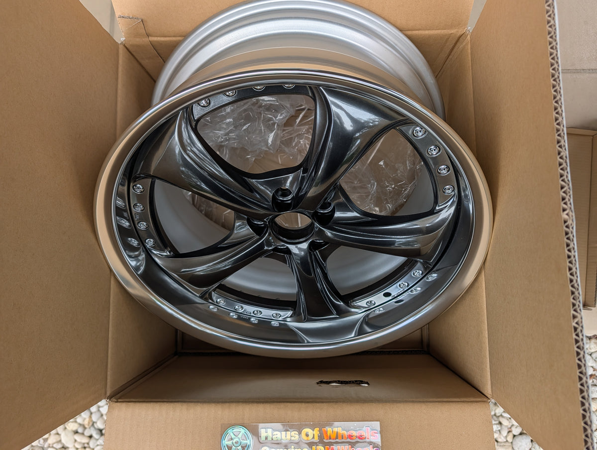 Work VS-KF Brilliant Silver Black | 5x100 | 18x9 +34 | New - Deep Dish