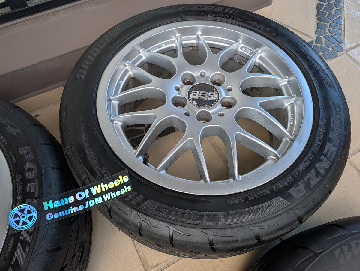 BBS RX201 Silver | 5x114.3 | 17x8 +35 | With Bridgestone RE003 Tyres