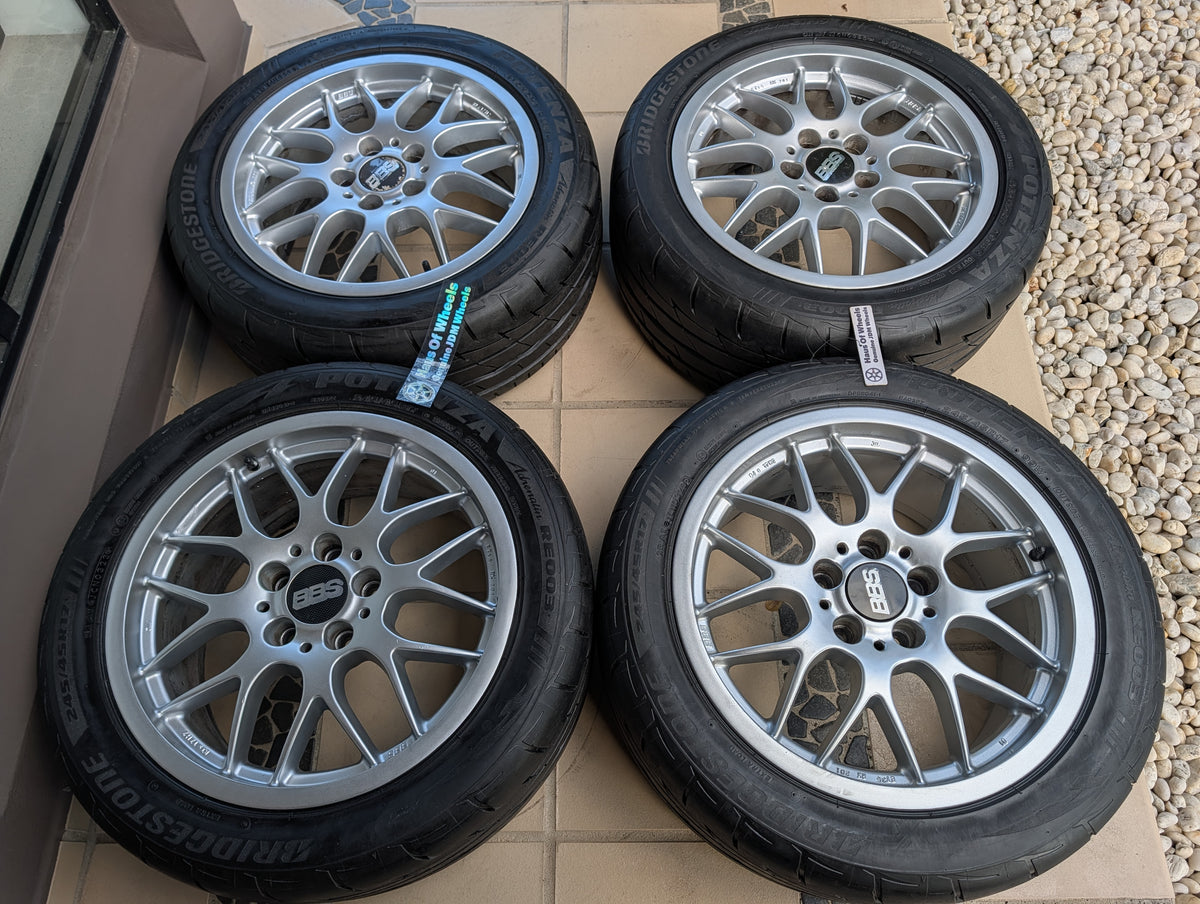 BBS RX201 Silver | 5x114.3 | 17x8 +35 | With Bridgestone RE003 Tyres