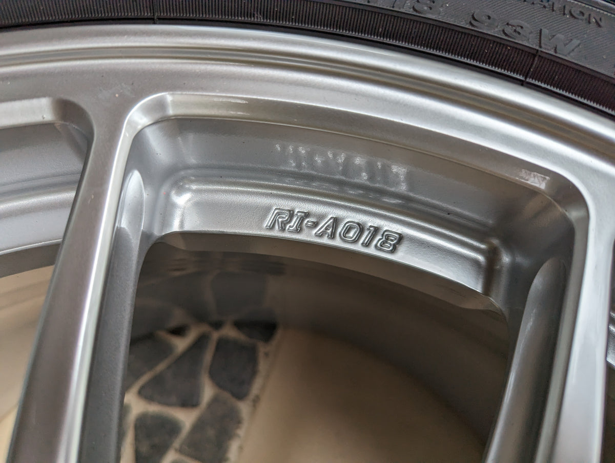 BBS Forged RIA (Diamond Silver) with New Yokohama AD08R Tyres and BBS Center Caps - 5x114.3 - 18x9.5 +35
