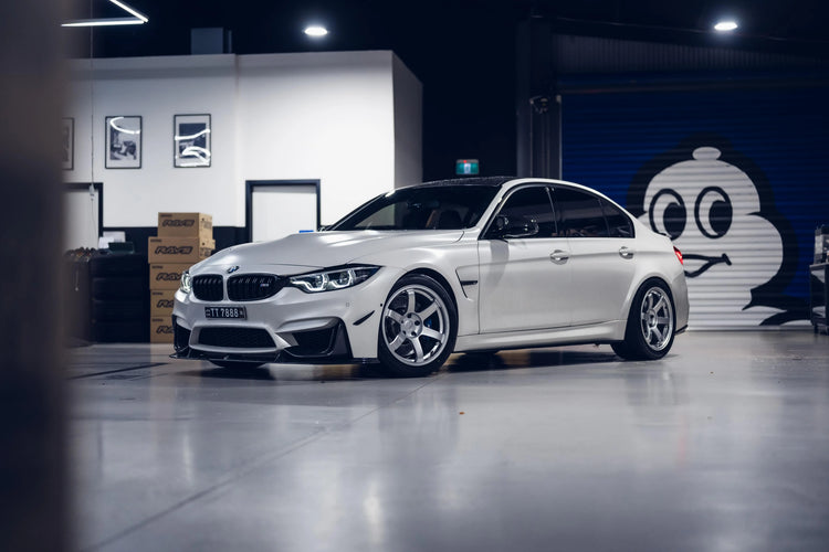 Modified BMW F80 M3 on RAYS Volk Racing TE37 wheels
