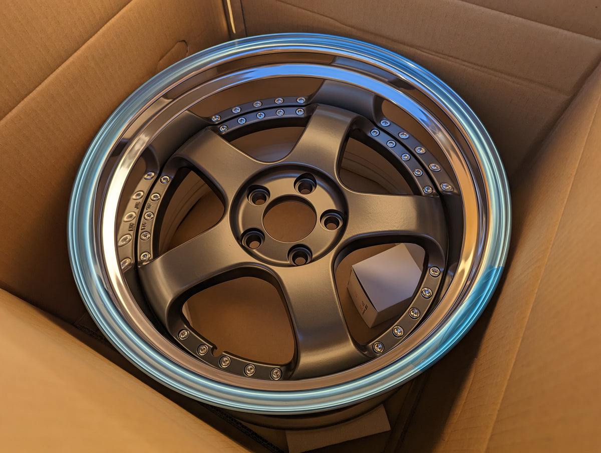 SSR SP1 Flat Gunmetal | 5x114.3 | F: 18x9 +19 / R: 18x10 +24 | New | 3 Piece