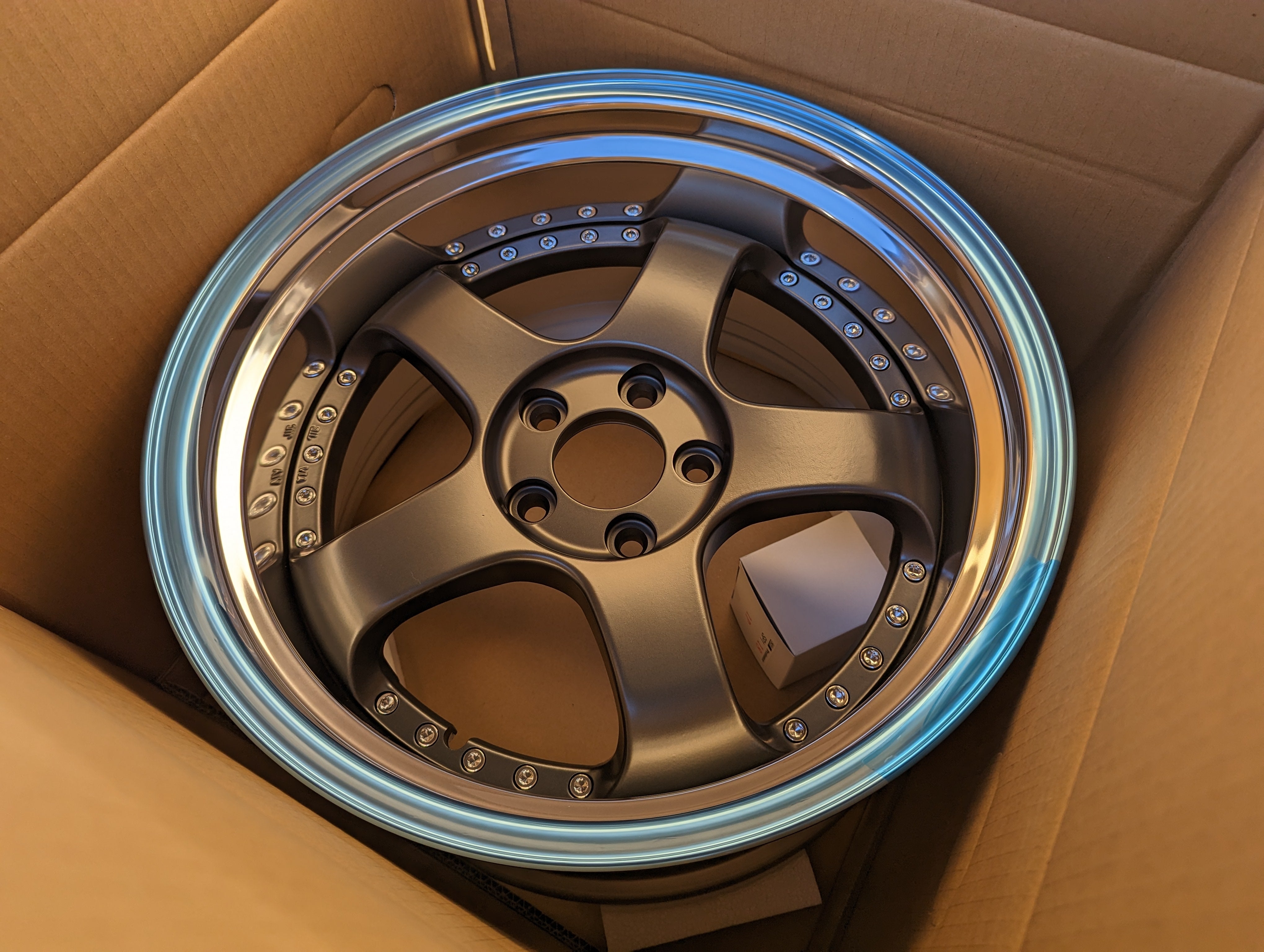 SSR SP1 (Flat Gunmetal) - 3 Piece Wheels - 5x114.3 - F: 18x9.5 +12 (Deep Dish) - R: 18x10.5 +18 (Ultra Deep Dish)