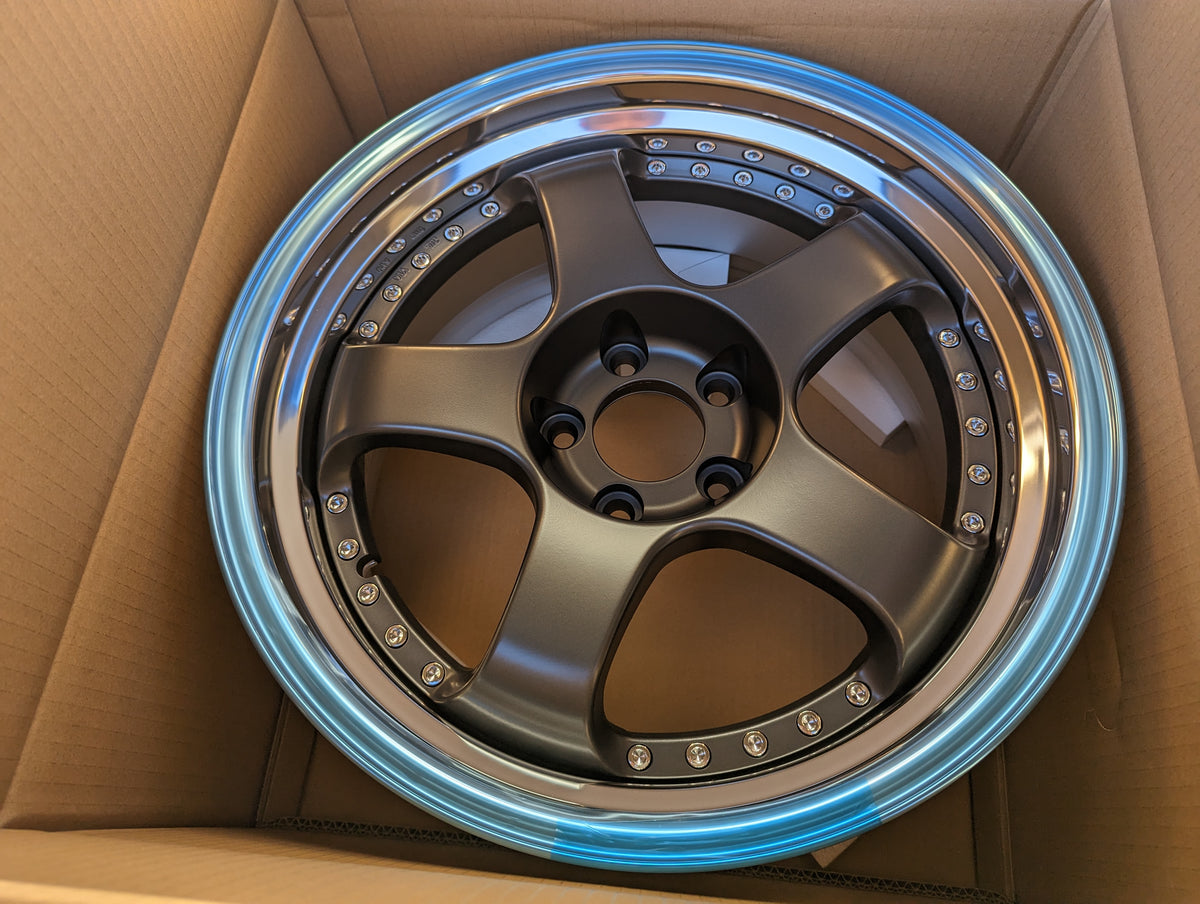 SSR SP1 Flat Gunmetal | 5x114.3 | F: 18x9 +19 / R: 18x10 +24 | New | 3 Piece