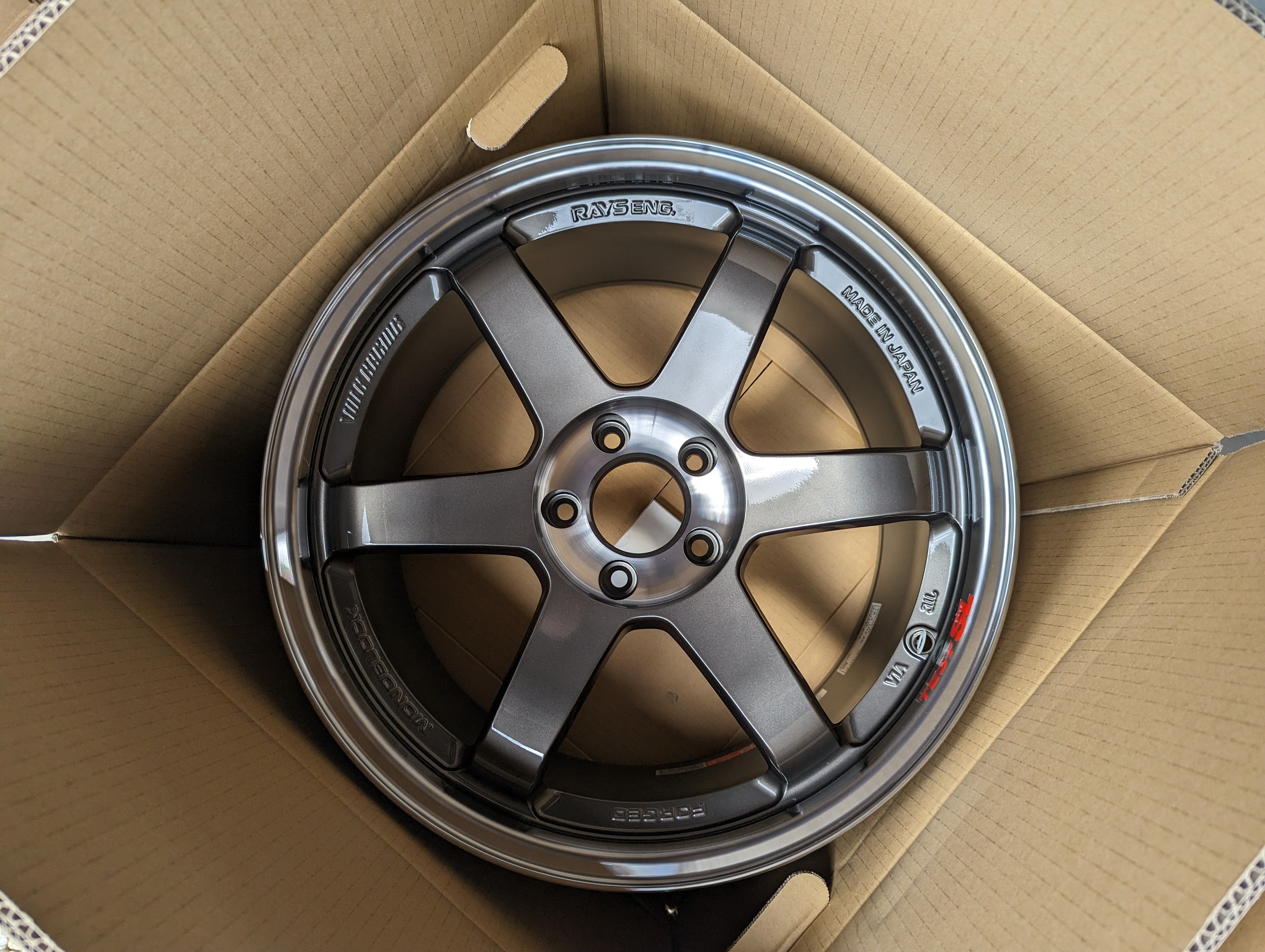 Rays Volks Racinq TE37SL (Pressed Graphite) with Genuine Volk Racing Stickers - 5x114.3 - 18x10 +20