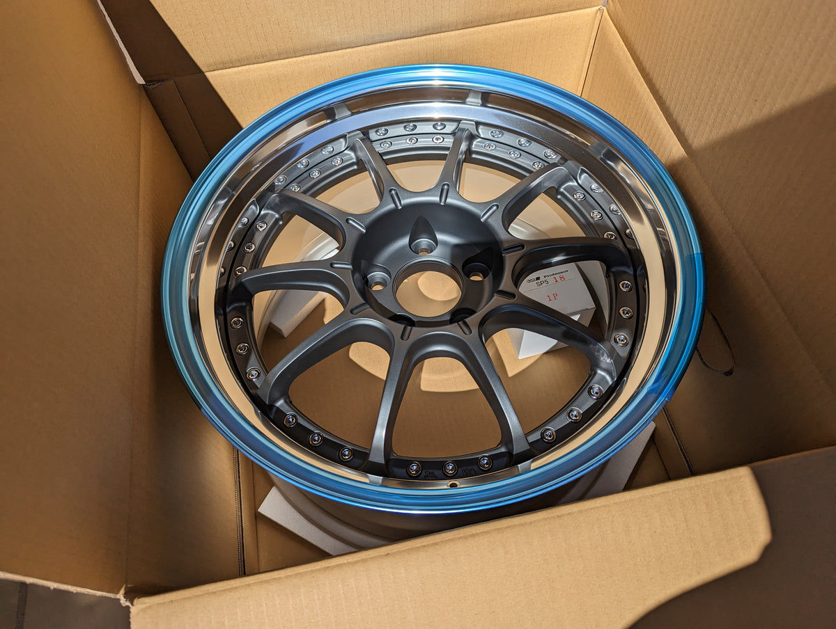 SSR SP5 Flat Gunmetal | 5x114.3 | 18x9.5 +25 | New | 3 Piece
