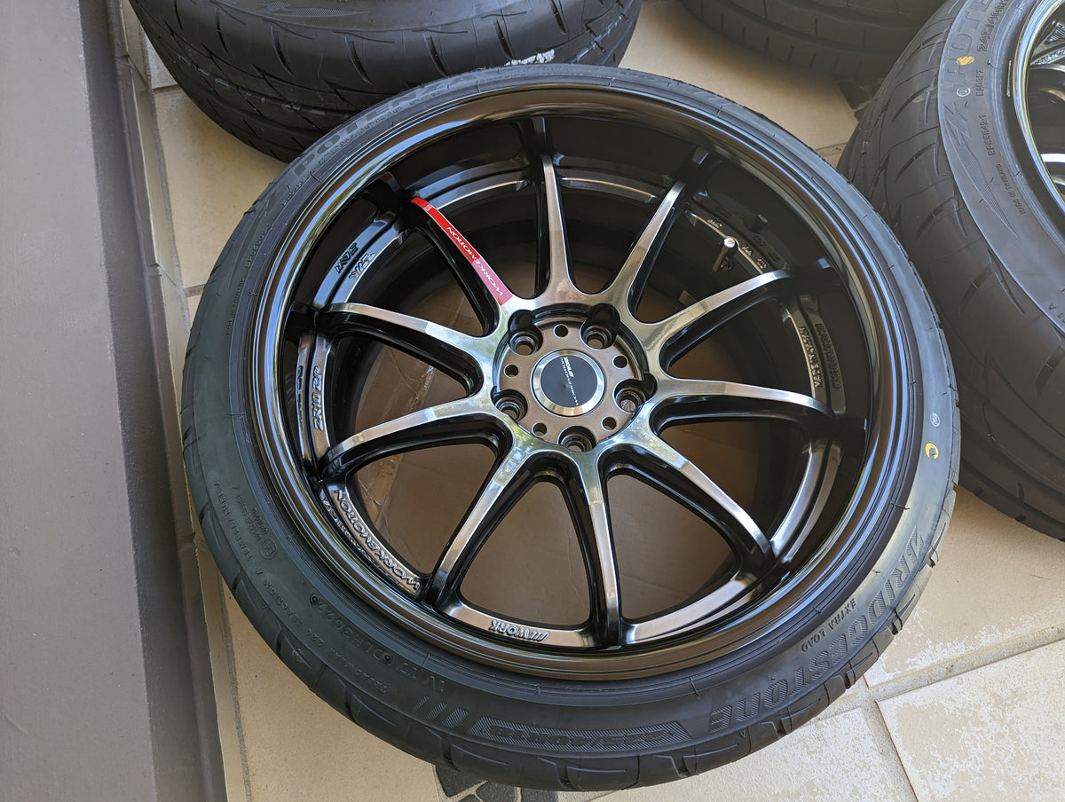 Work Emotion ZR10 2P Glim Mid Black | 5x114.3 | F: 18x9.5 +10 / R: 18x10.5 +10 | Near New | With – product photo 3