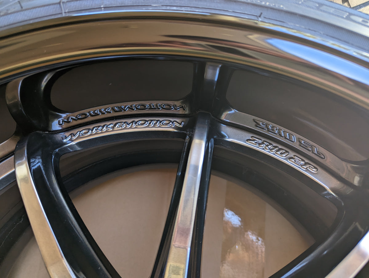Work Emotion ZR10 2P Glim Mid Black | 5x114.3 | F: 18x9.5 +10 / R: 18x10.5 +10 | Near New | With – product photo 10