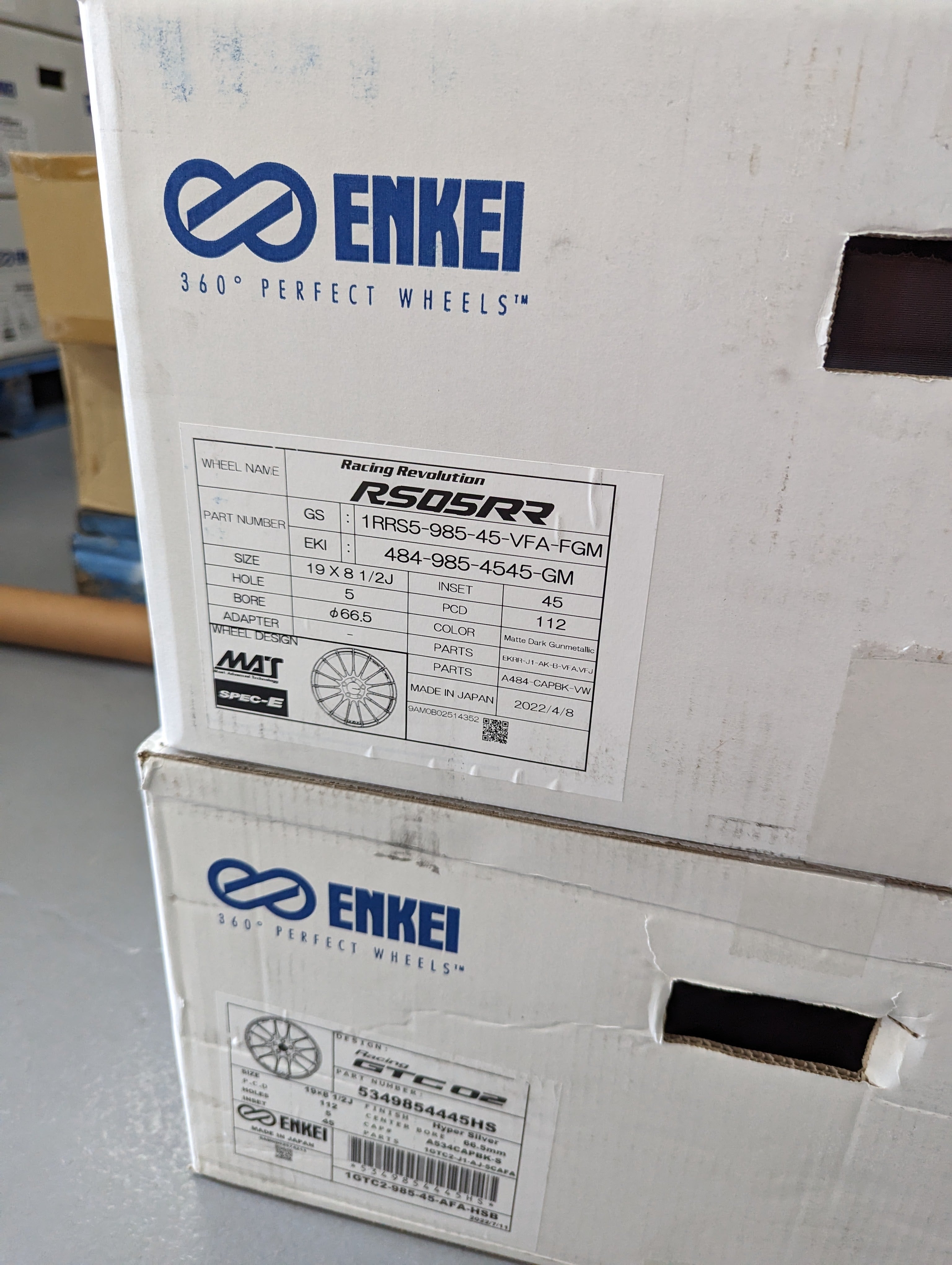 Enkei RS05RR (Dark Gunmetal Gray) with Genuine Enkei Center Caps + Stickers
