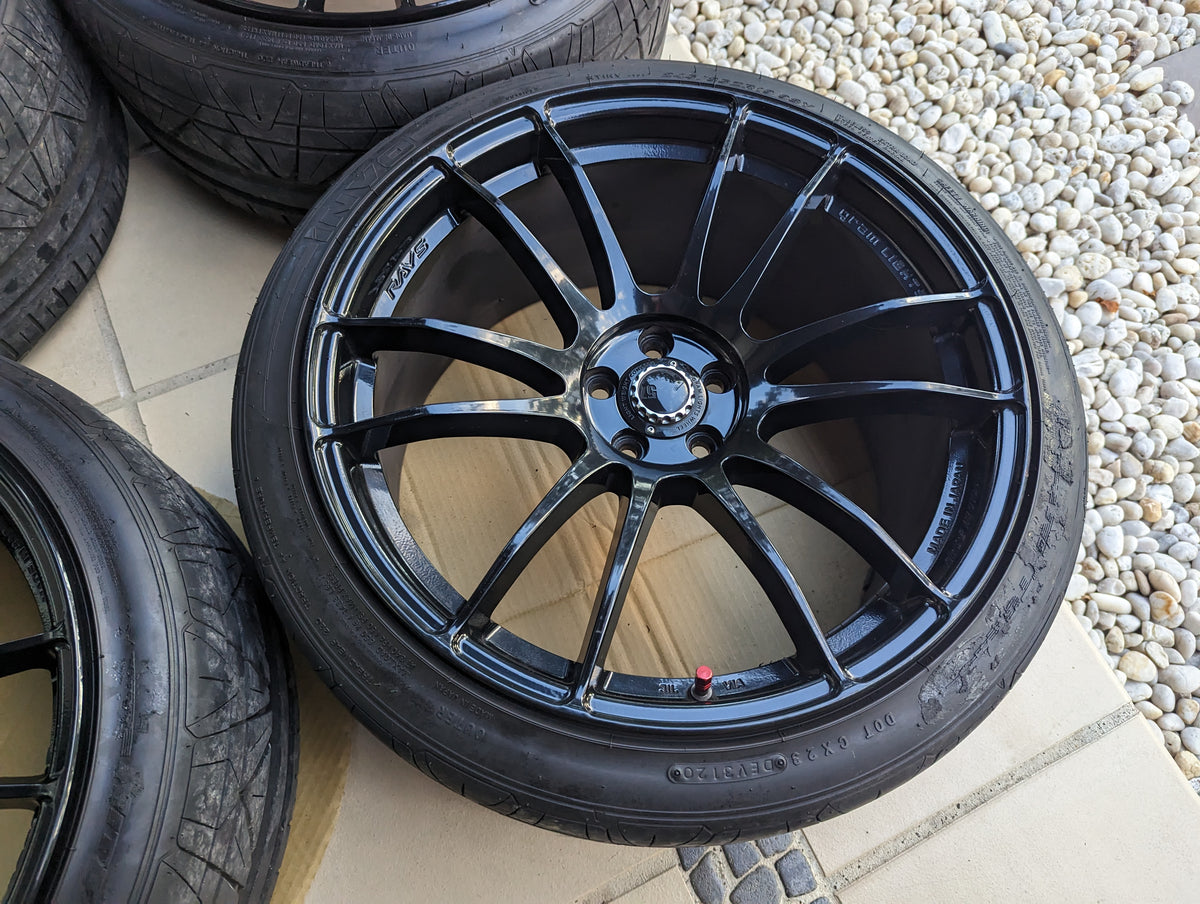 PCD 5x100  *19 Inch* Rays Gram Lights 57 Xtreme with Genuine Rays Center Caps (Gloss Black)