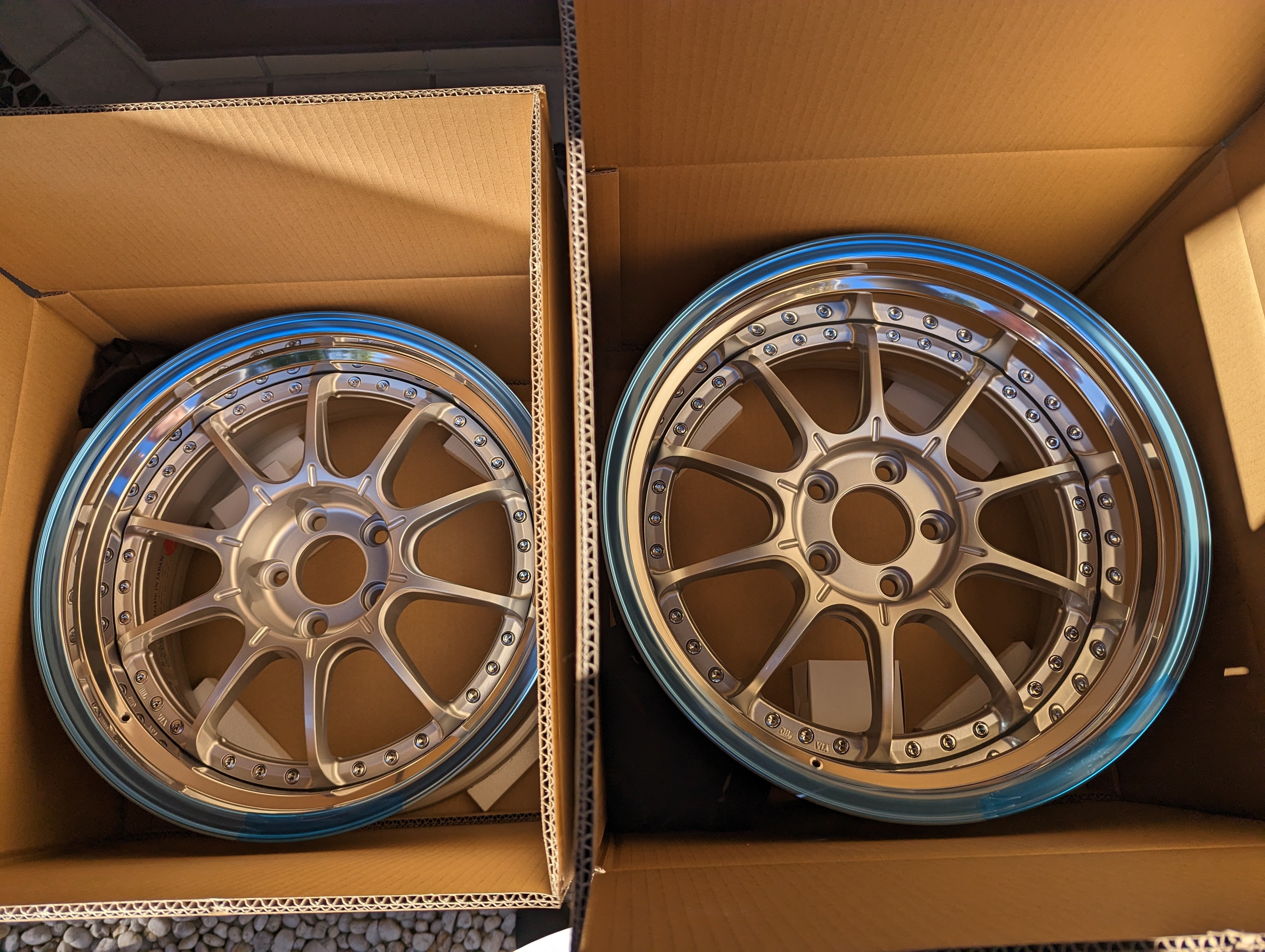 SSR SP5 (High Bright Silver) - 3 Piece Wheels - 5x114.3 - F: 18x9 +19 (HP Disk) - R: 18x10 +24 (SL Disk)