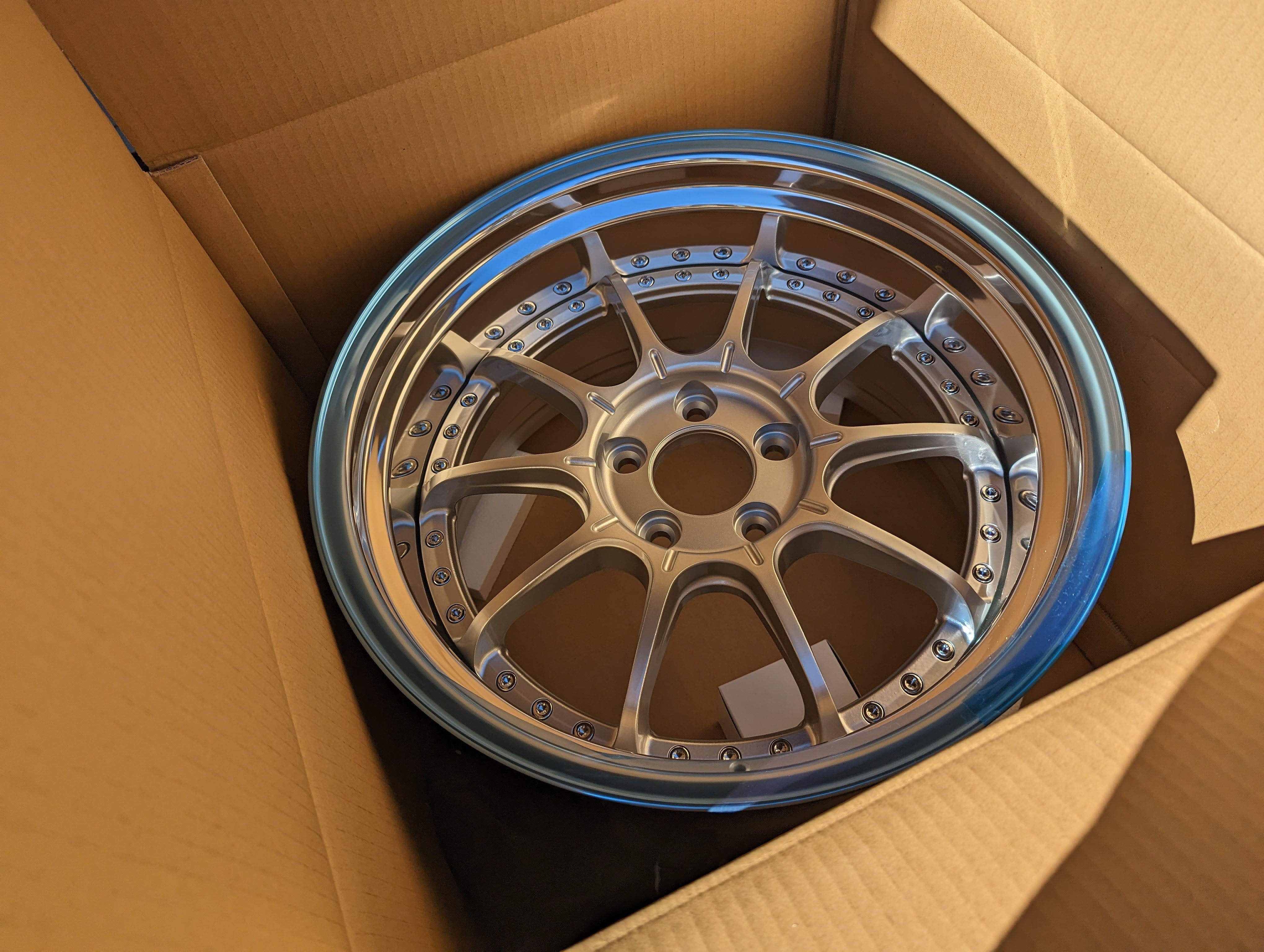 SSR SP5 (High Bright Silver) - 3 Piece Wheels - 5x114.3 - F: 18x9 +19 (HP Disk) - R: 18x10 +24 (SL Disk)