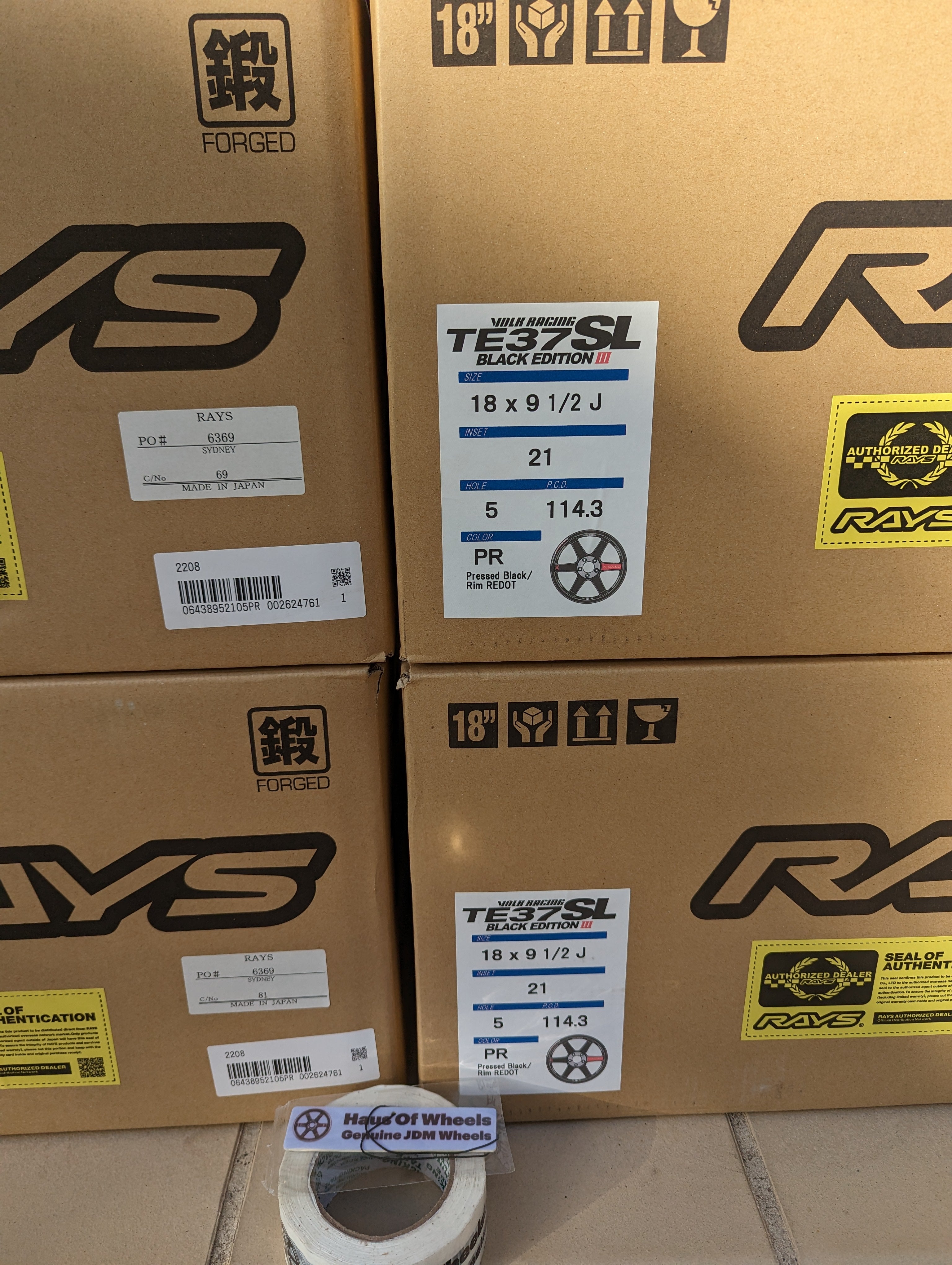 *Brand New* + *Discontinued* Rays Volks Racing TE37 Black Edition III  - Staggered Set - 5x114.3 - F: 18x9.5 +21  - R: 18x10.5 +14