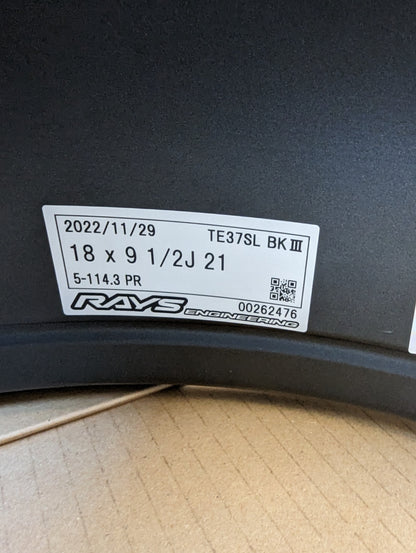 Rays Volk Racing TE37 Black Edition III | 5x114.3 | 18x9.5 +21 | New | Discontinued