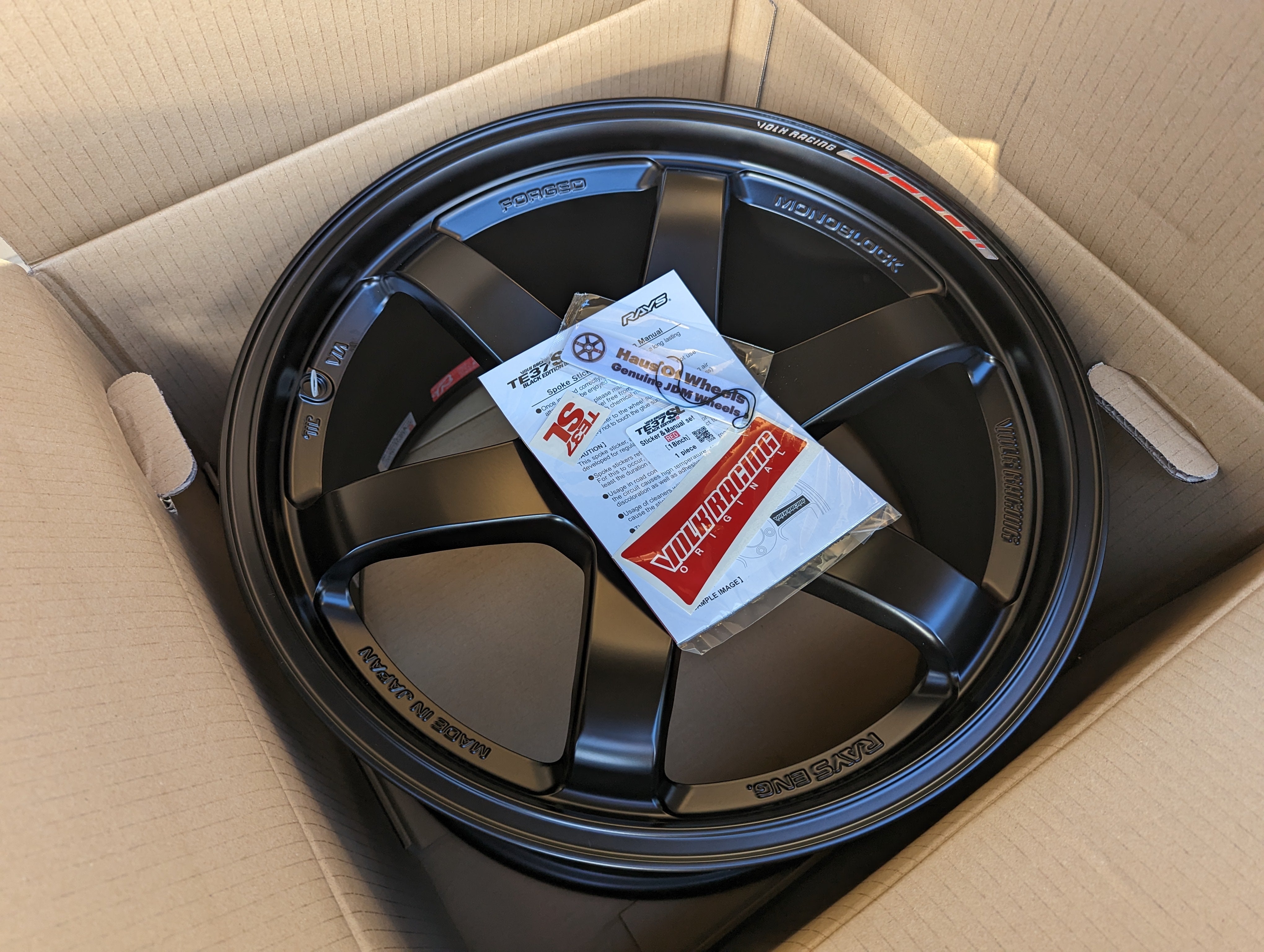 *Brand New* + *Discontinued* Rays Volks Racing TE37 Black Edition III  - Staggered Set - 5x114.3 - F: 18x9.5 +21  - R: 18x10.5 +14