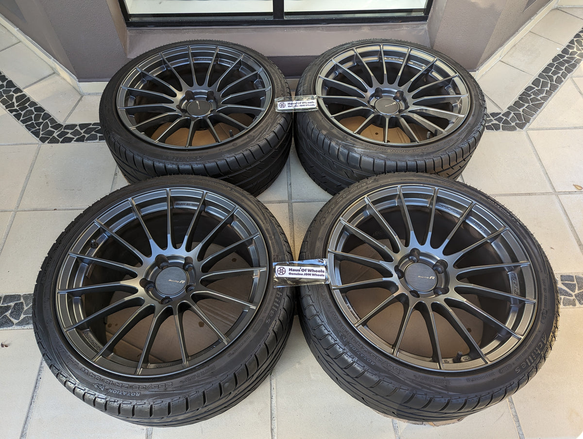 Enkei RS05RR (Dark Gunmetal Gray) with Genuine Enkei Center Caps and Tyres