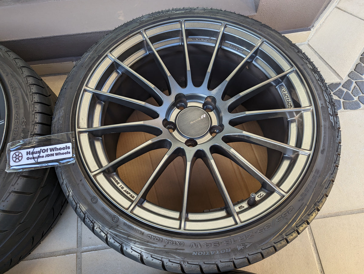 Enkei RS05RR (Dark Gunmetal Gray) with Genuine Enkei Center Caps and Tyres