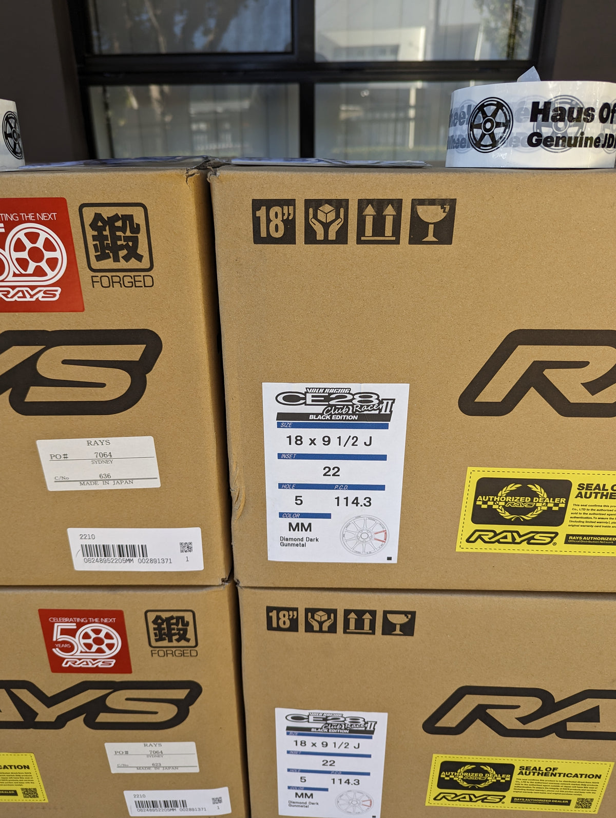 Brand New RAYS Volk Racing CE28 Club Racer II Black Edition (Diamond Dark Gunmetal) - 5x114.3 - 18x9.5 +22 - 18x10.5 +15