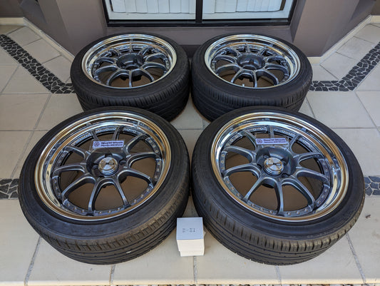 
SSR SP5 (Spectrum Silver) 3 Pieces Wheels with Near New Tyres