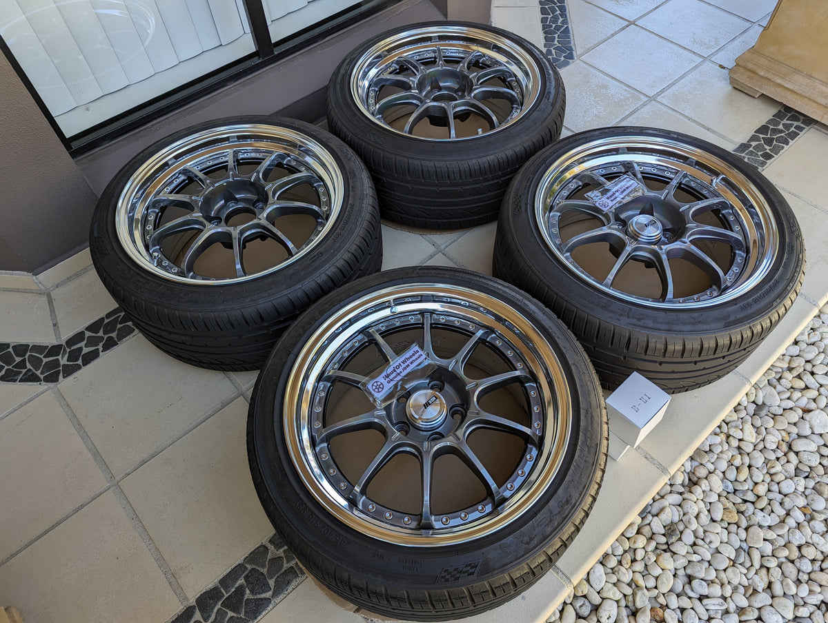 SSR SP5 (Spectrum Silver) 3 Pieces Wheels with Near New Tyres