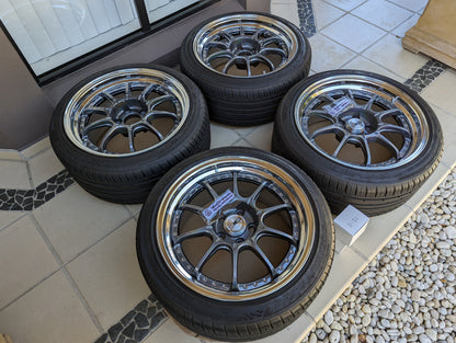SSR SP5 (Spectrum Silver) 3 Pieces Wheels with Near New Tyres