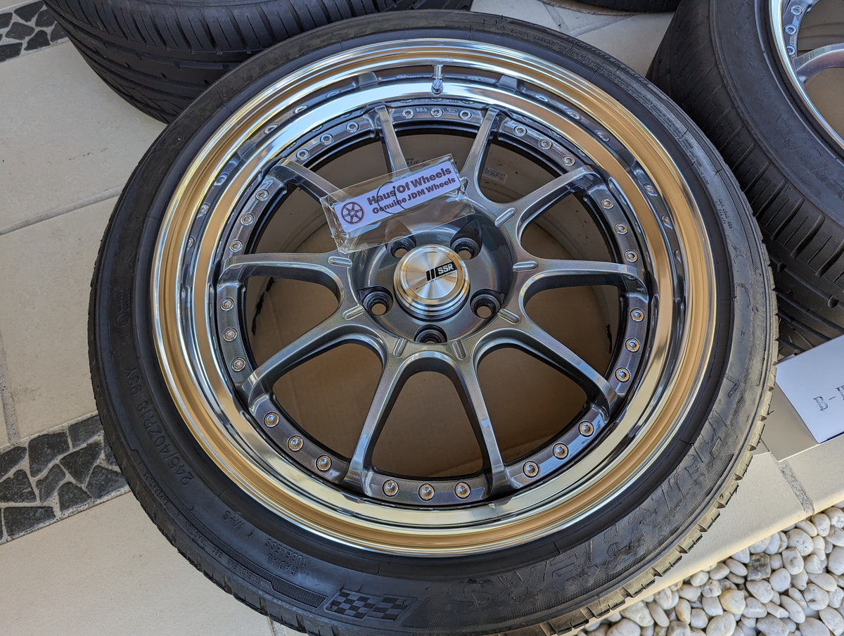 SSR SP5 (Spectrum Silver) 3 Pieces Wheels with Near New Tyres