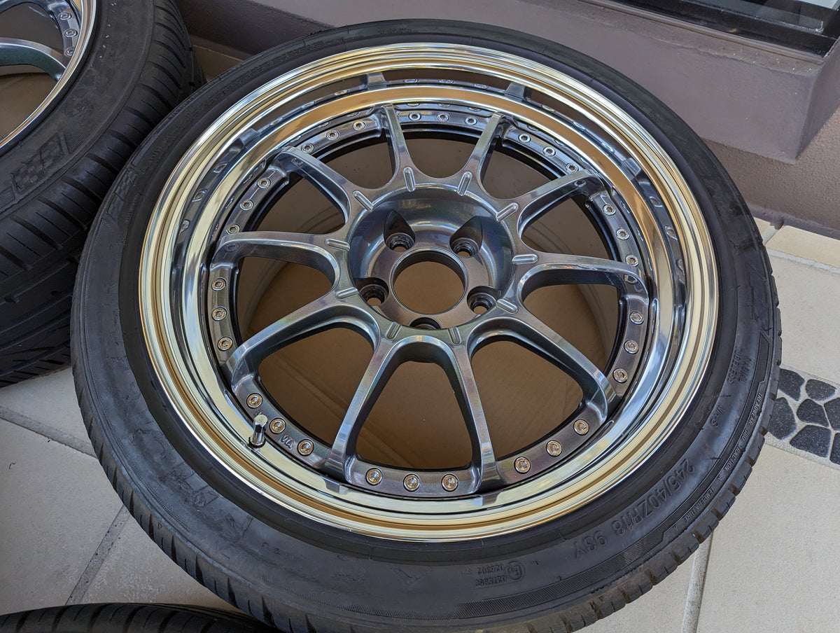 SSR SP5 (Spectrum Silver) 3 Pieces Wheels with Near New Tyres