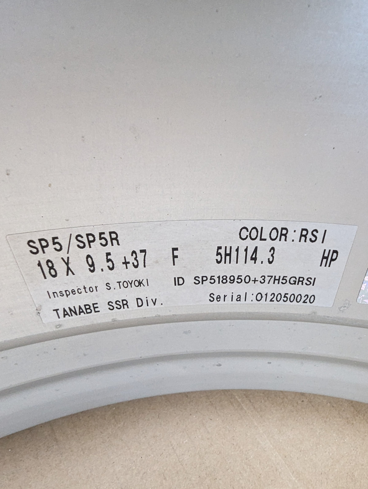 SSR SP5 (Spectrum Silver) 3 Pieces Wheels with Near New Tyres