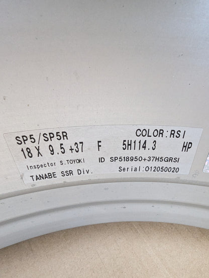 SSR SP5 (Spectrum Silver) 3 Pieces Wheels with Near New Tyres
