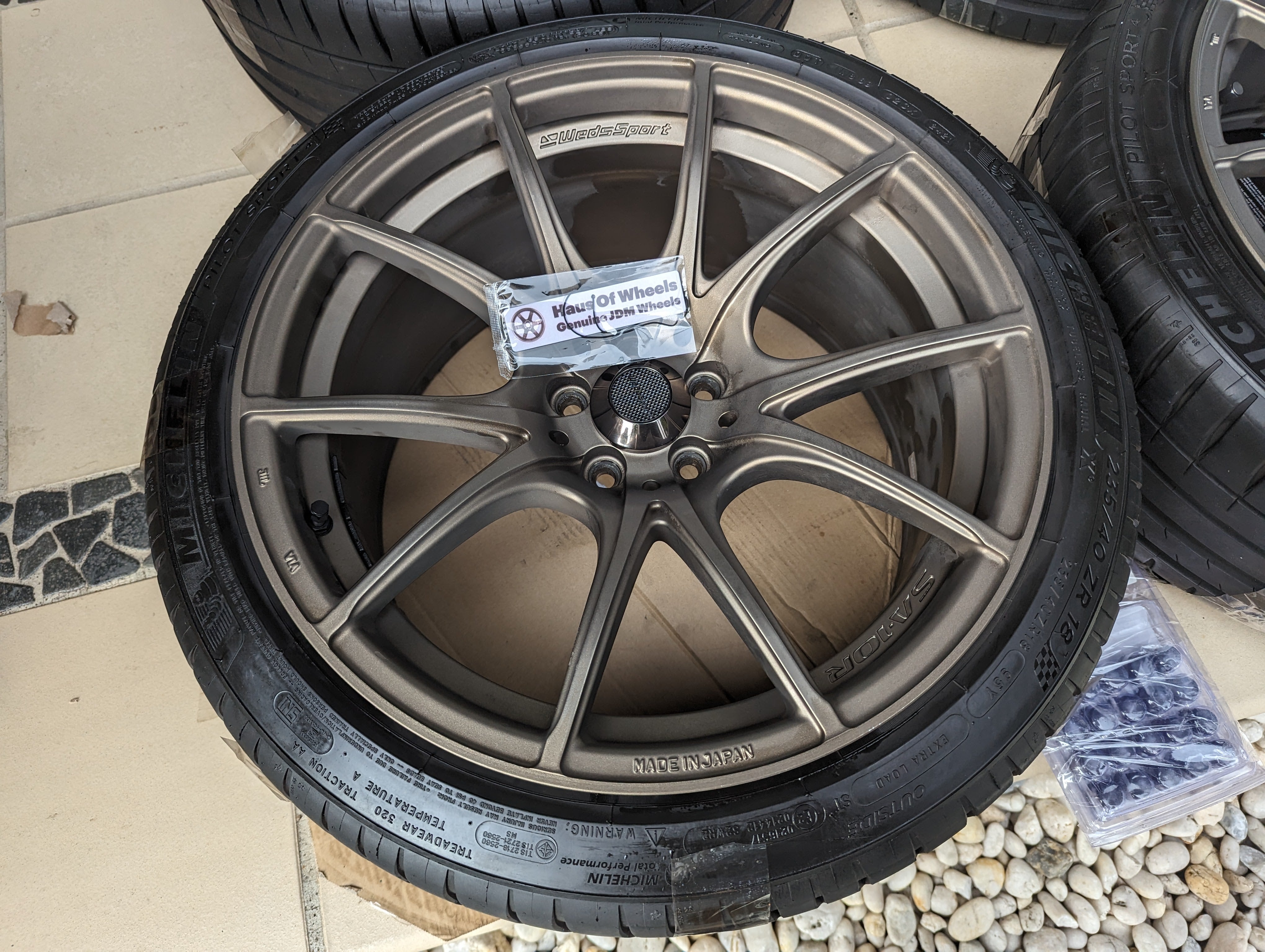 WedsSport SA-10R (Bronze) with Genuine WedsSport Carbon Center Caps and Michelin PS4 Tyres - 18x9.5 +38