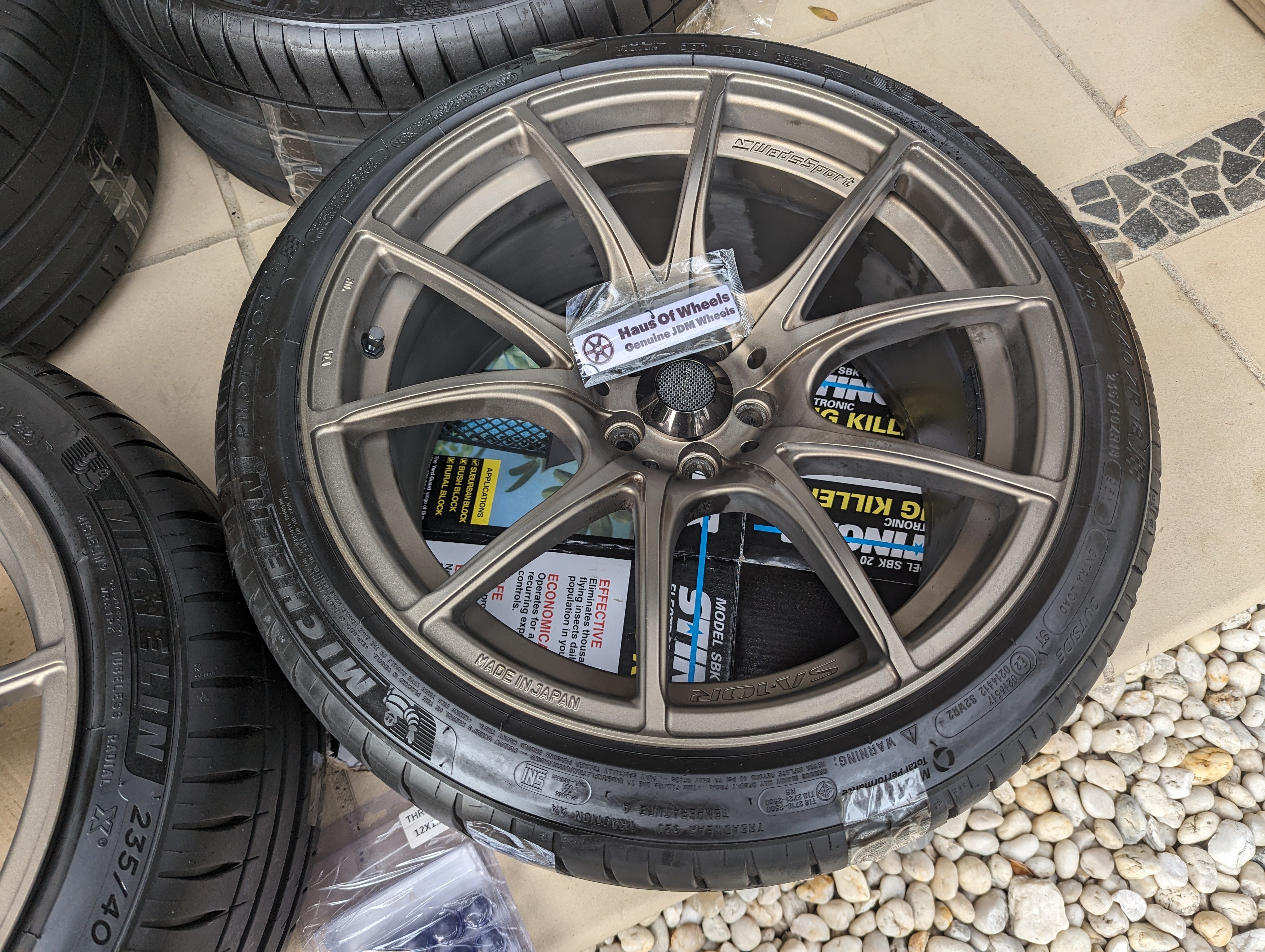 WedsSport SA-10R (Bronze) with Genuine WedsSport Carbon Center Caps and Michelin PS4 Tyres - 18x9.5 +38