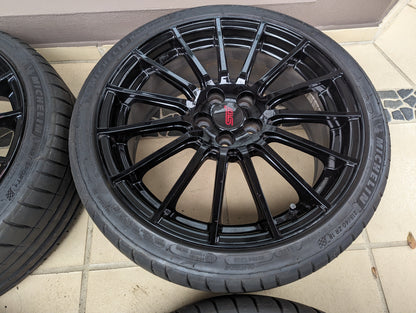 Enkei x STI Special Edition Wheels with Genuine STI Center Caps and Near New Michelin Pilot Sports 4 Tyres
