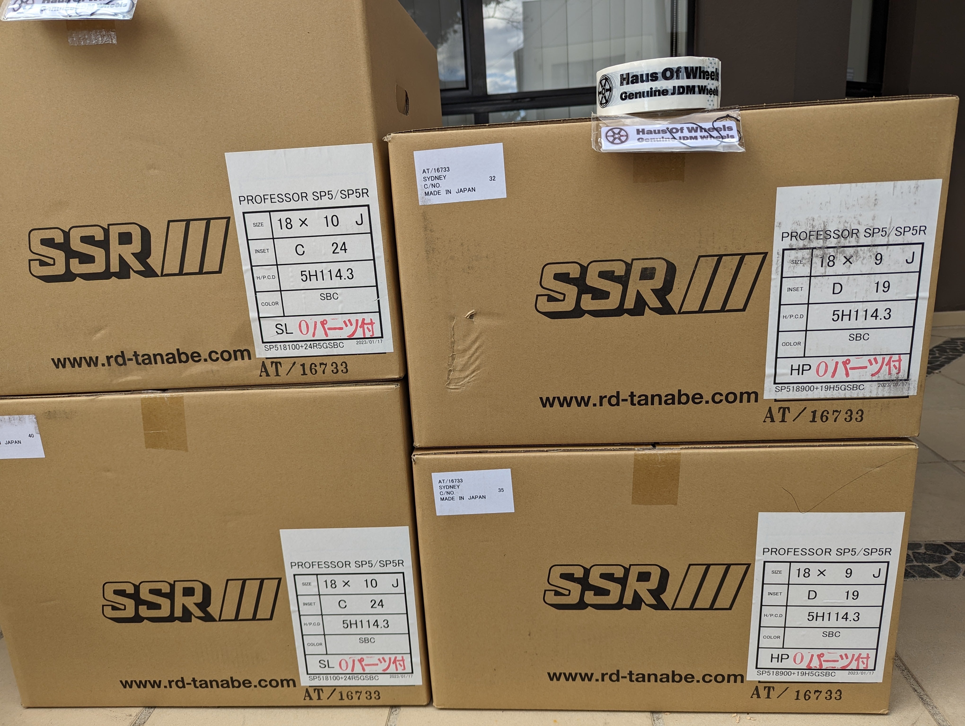 SSR SP5 (SBC - Chrome) - 3 Piece Wheels - 5x114.3 - F: 18x9 +19 (HP Disk)  - R: 18x10 +24 (SL Disk)