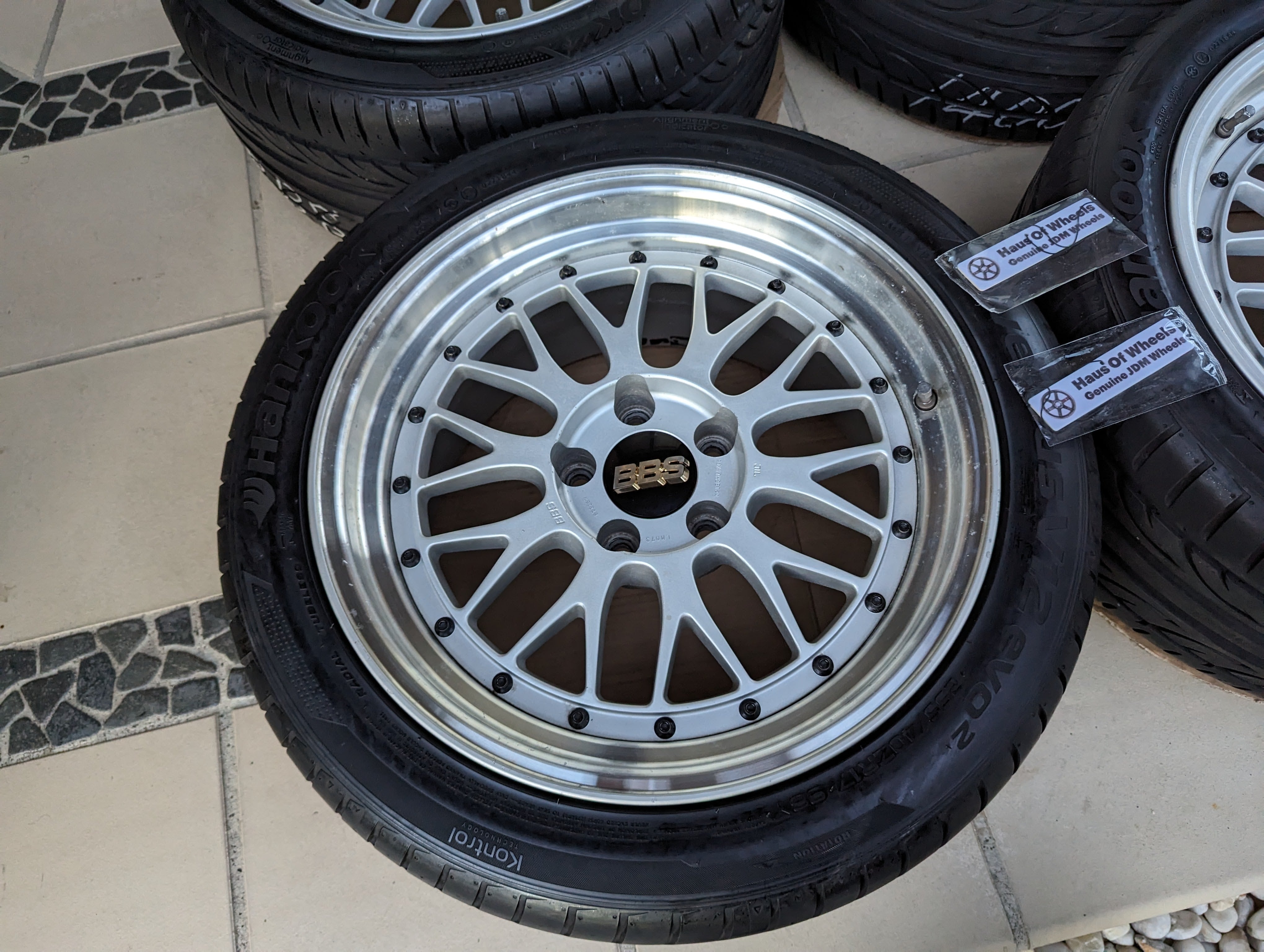 BBS LM (Silver) with Hankook Ventus Tyres and Genuine BBS Center Caps - 17x9 +20