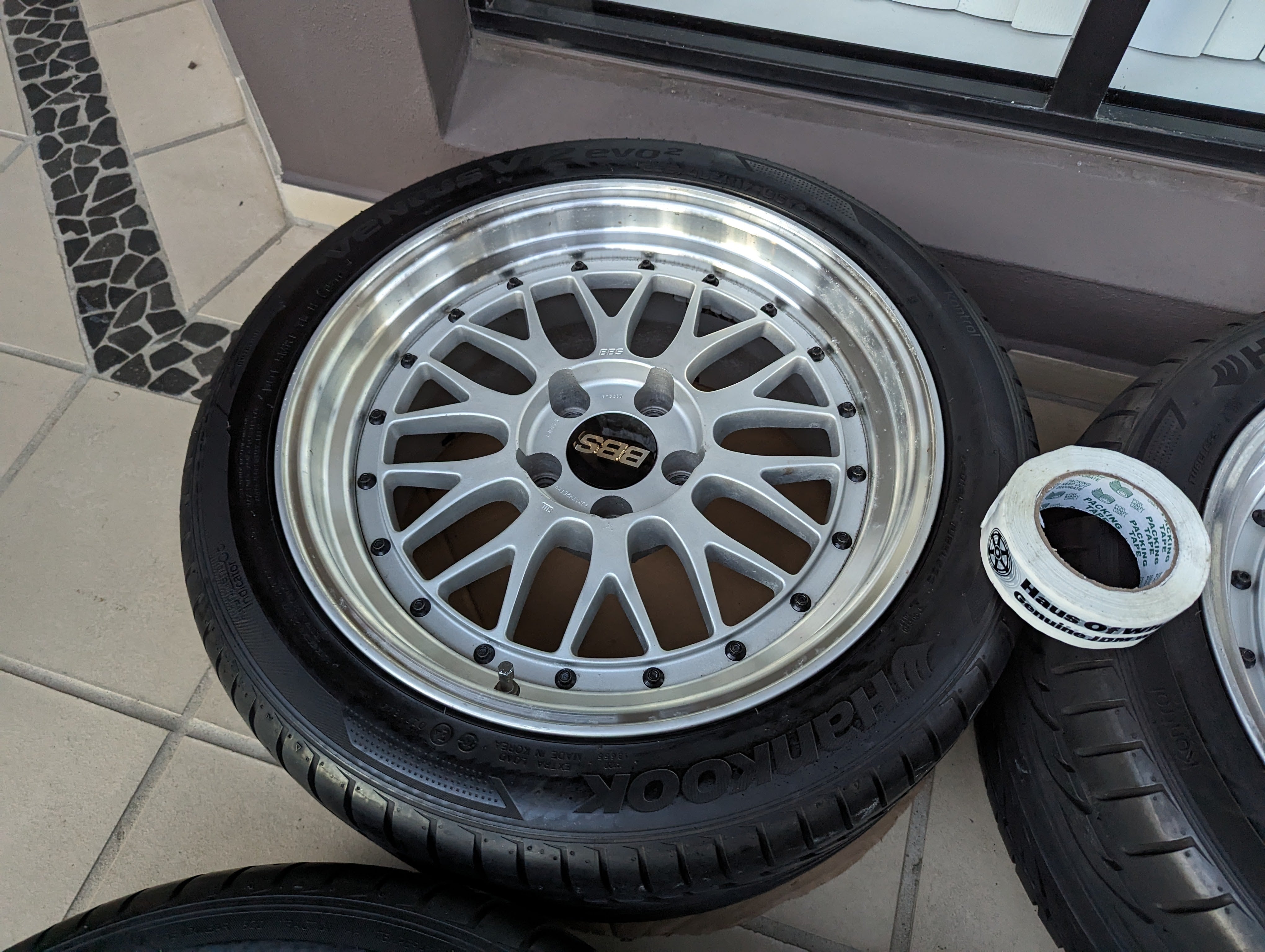 BBS LM (Silver) with Hankook Ventus Tyres and Genuine BBS Center Caps - 17x9 +20