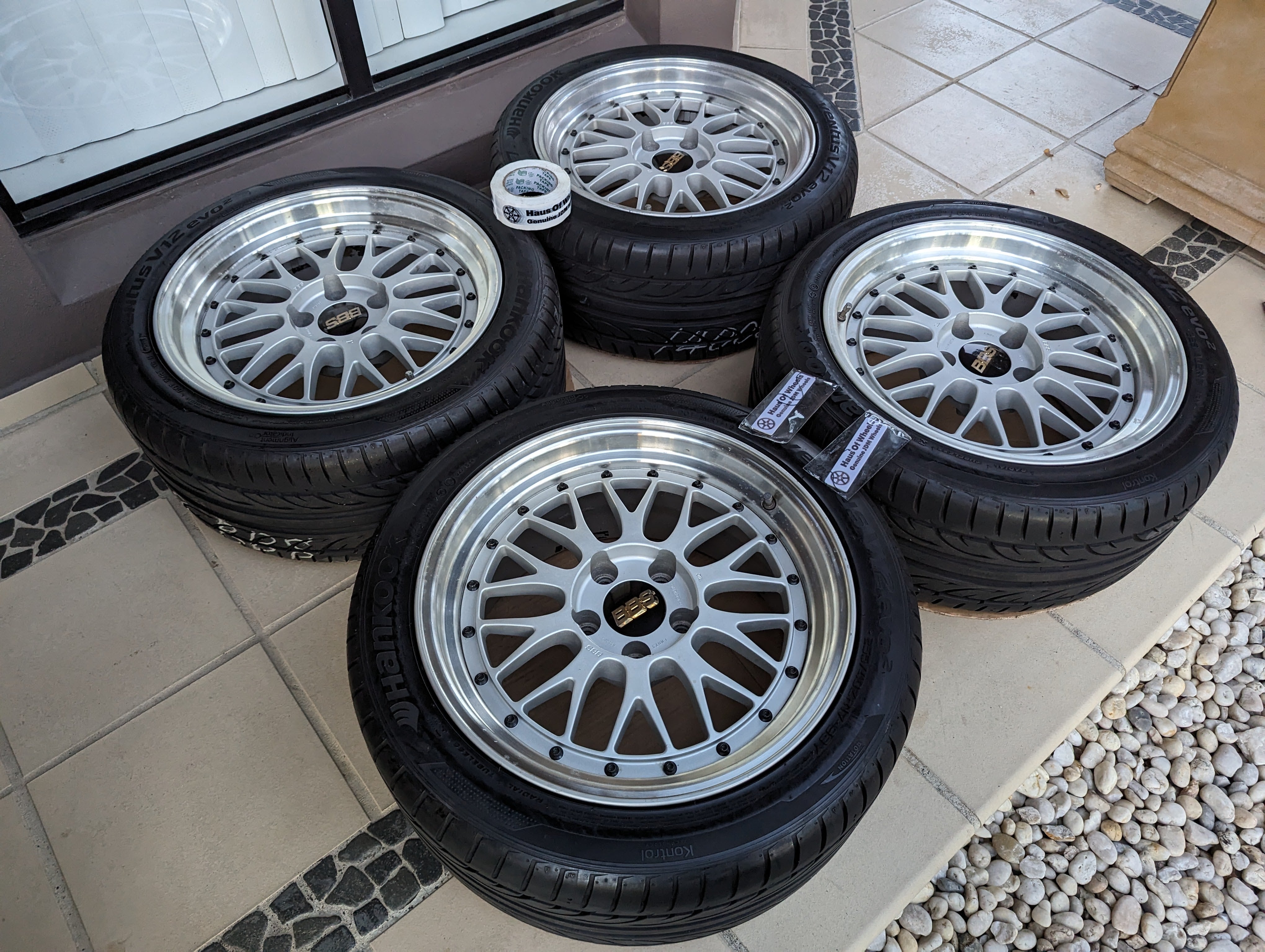BBS LM (Silver) with Hankook Ventus Tyres and Genuine BBS Center Caps - 17x9 +20
