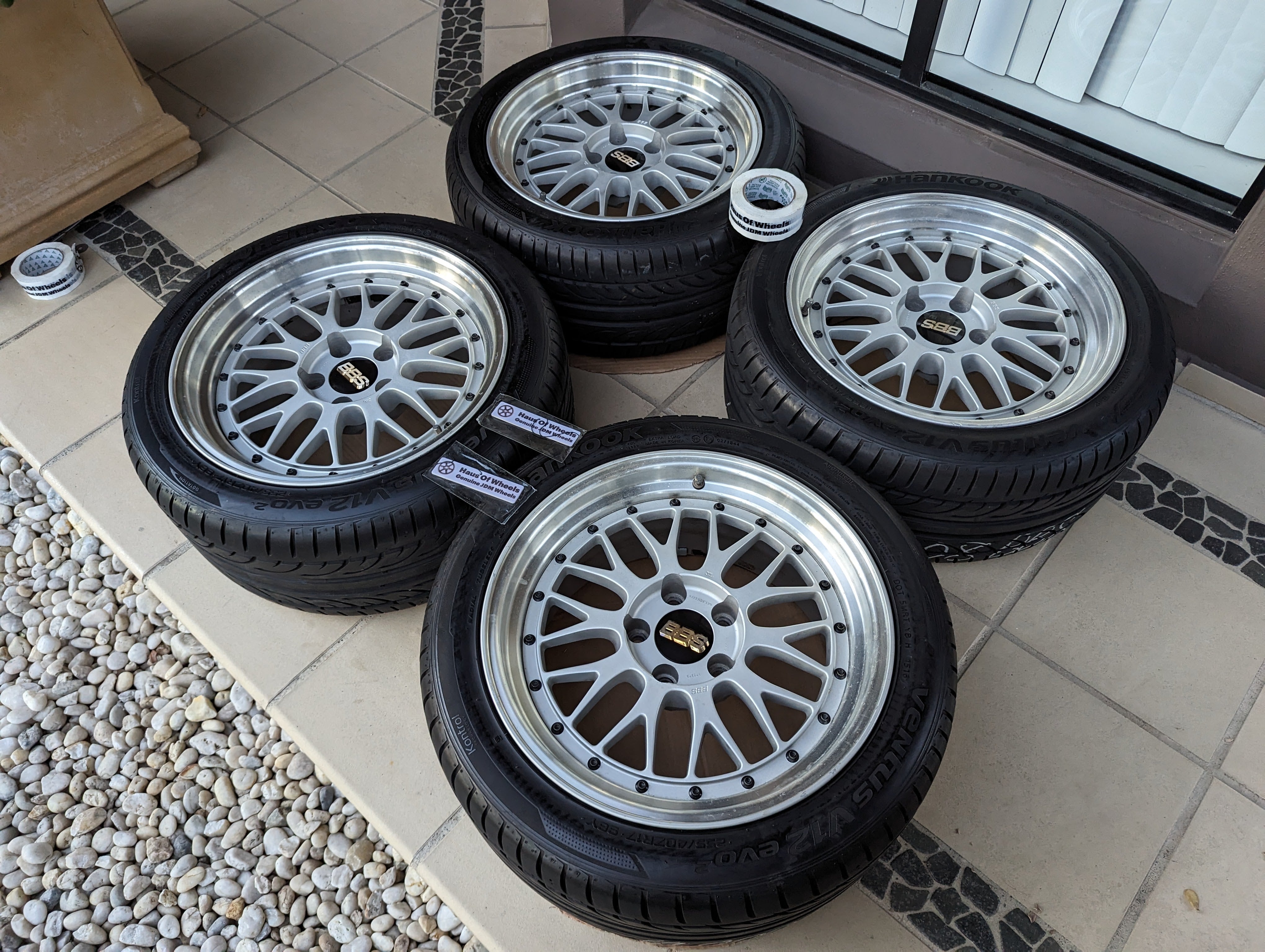 BBS LM (Silver) with Hankook Ventus Tyres and Genuine BBS Center Caps - 17x9 +20