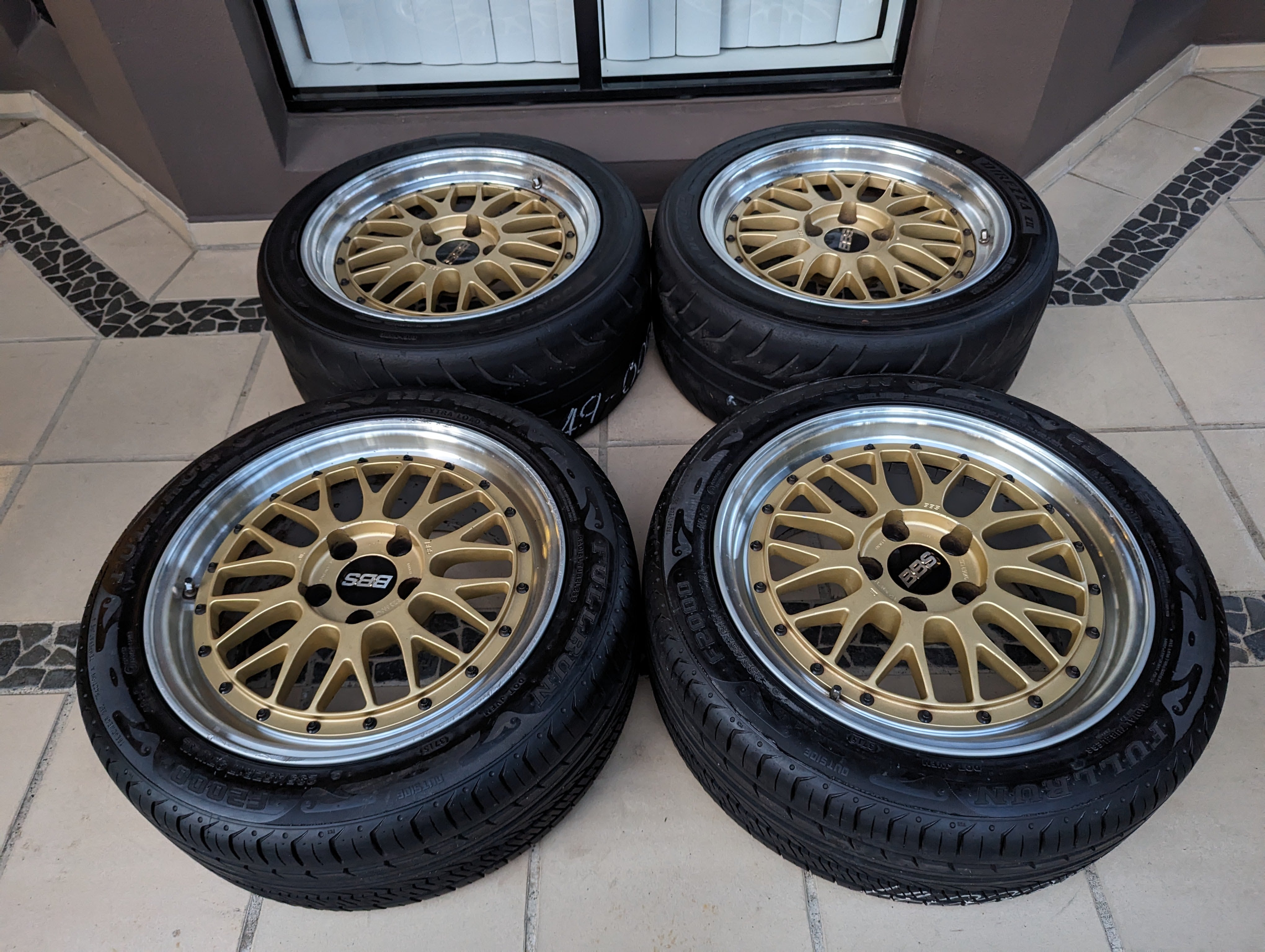 BBS LM (Gold) with Genuine BBS Center Caps and Tyres